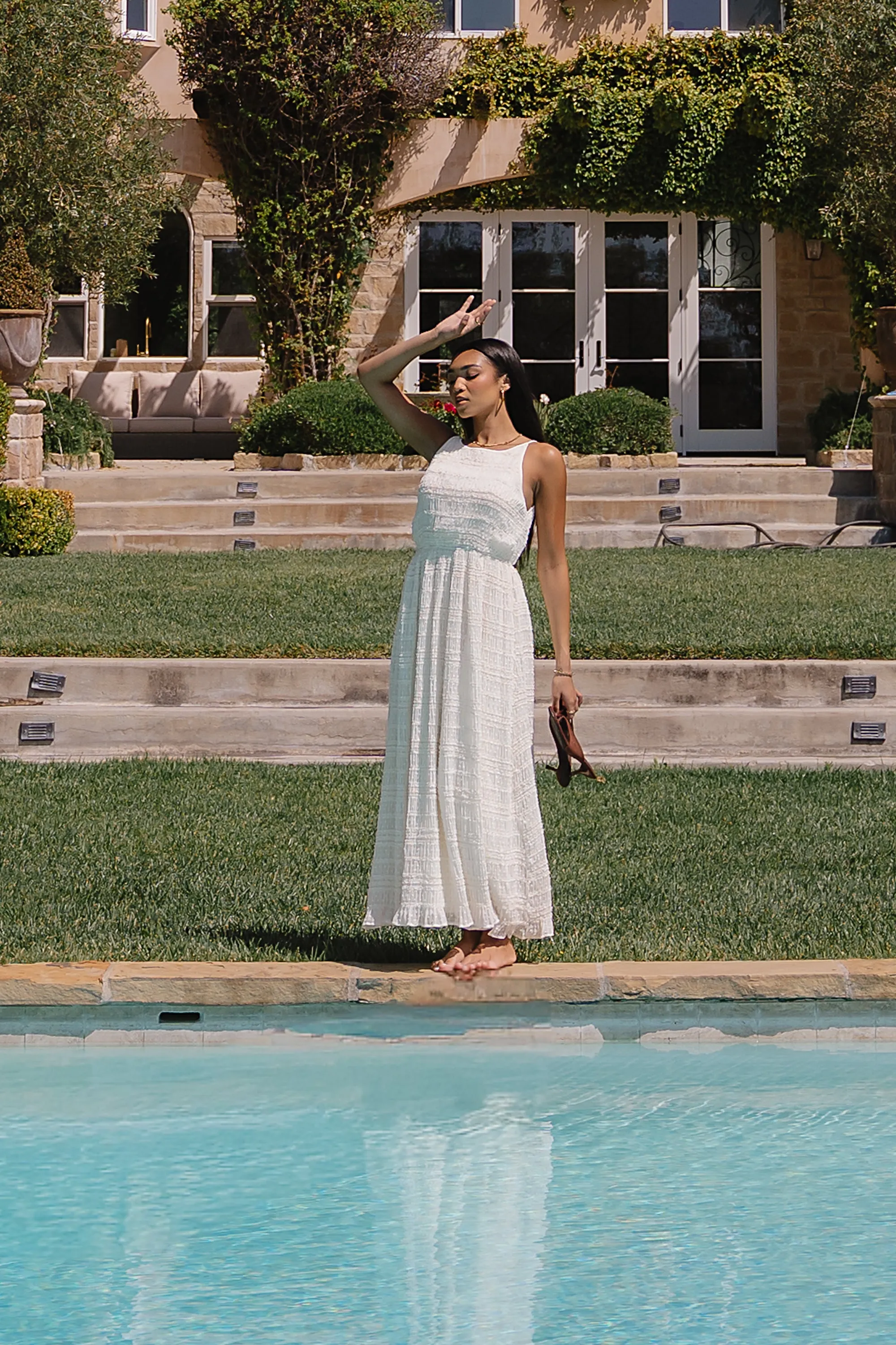 Jordy Textured Maxi Dress in Cream sold by bohme product image thumbnail 3