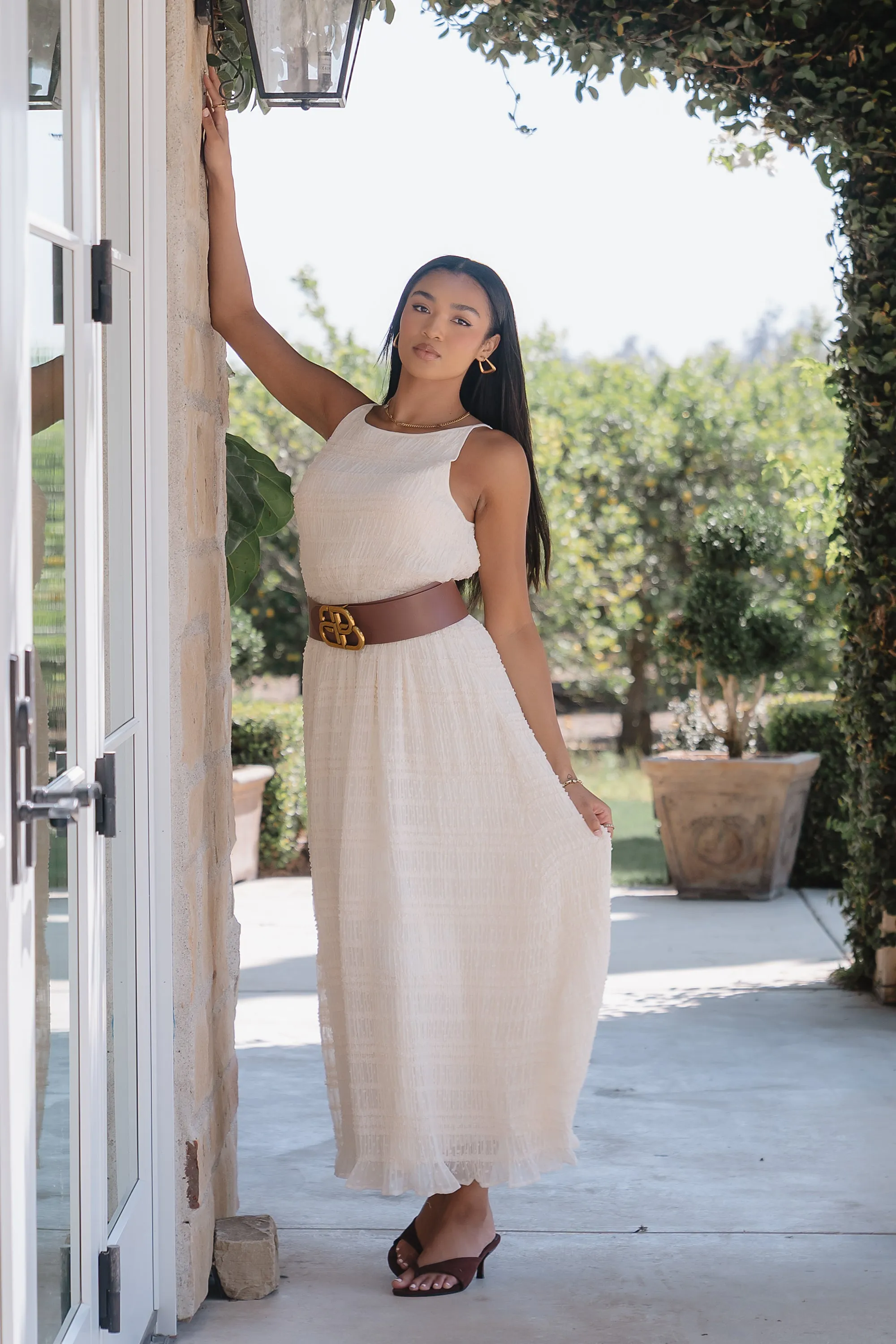 Jordy Textured Maxi Dress in Cream sold by bohme product image thumbnail 2