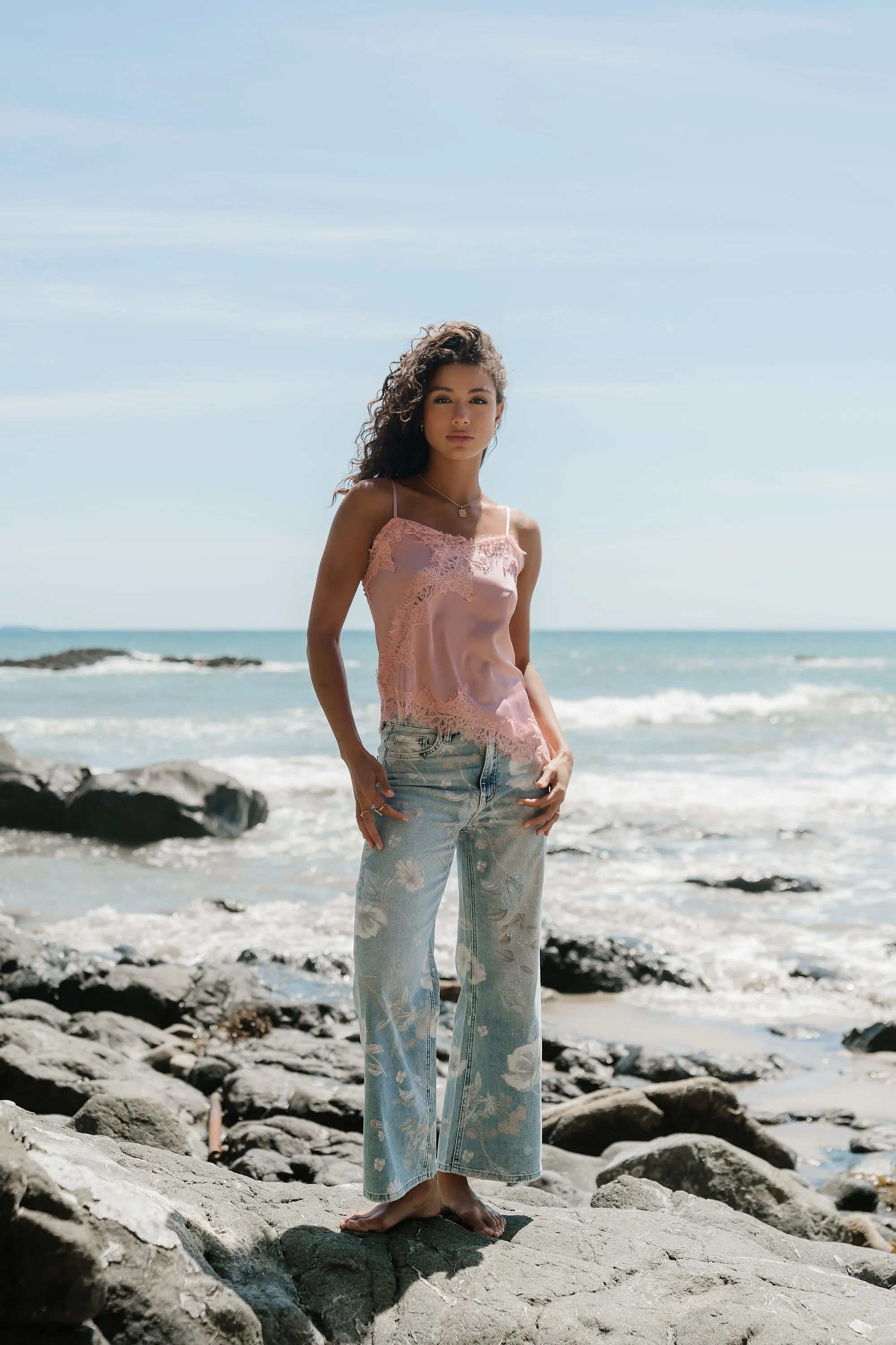 Berkley Lace Trim Tank in Mauve sold by bohme product image thumbnail 5