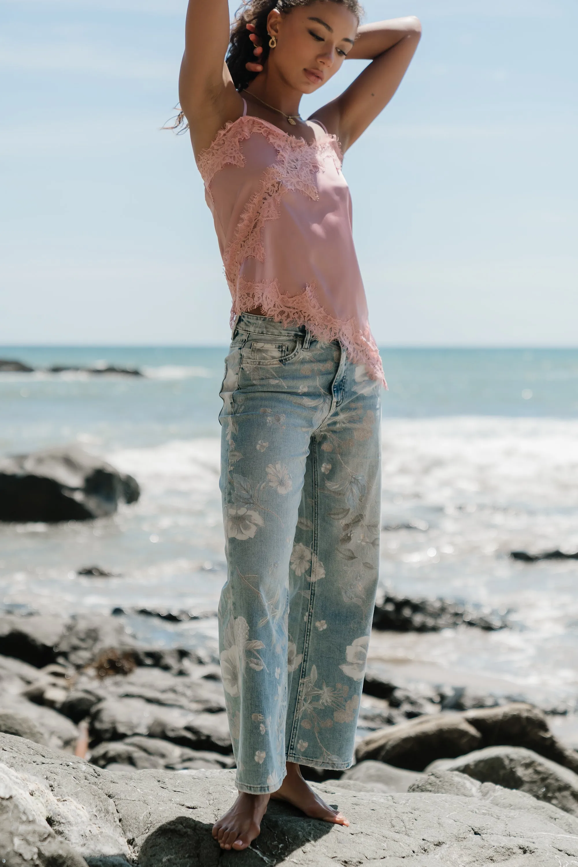 Berkley Lace Trim Tank in Mauve sold by bohme product image thumbnail 3