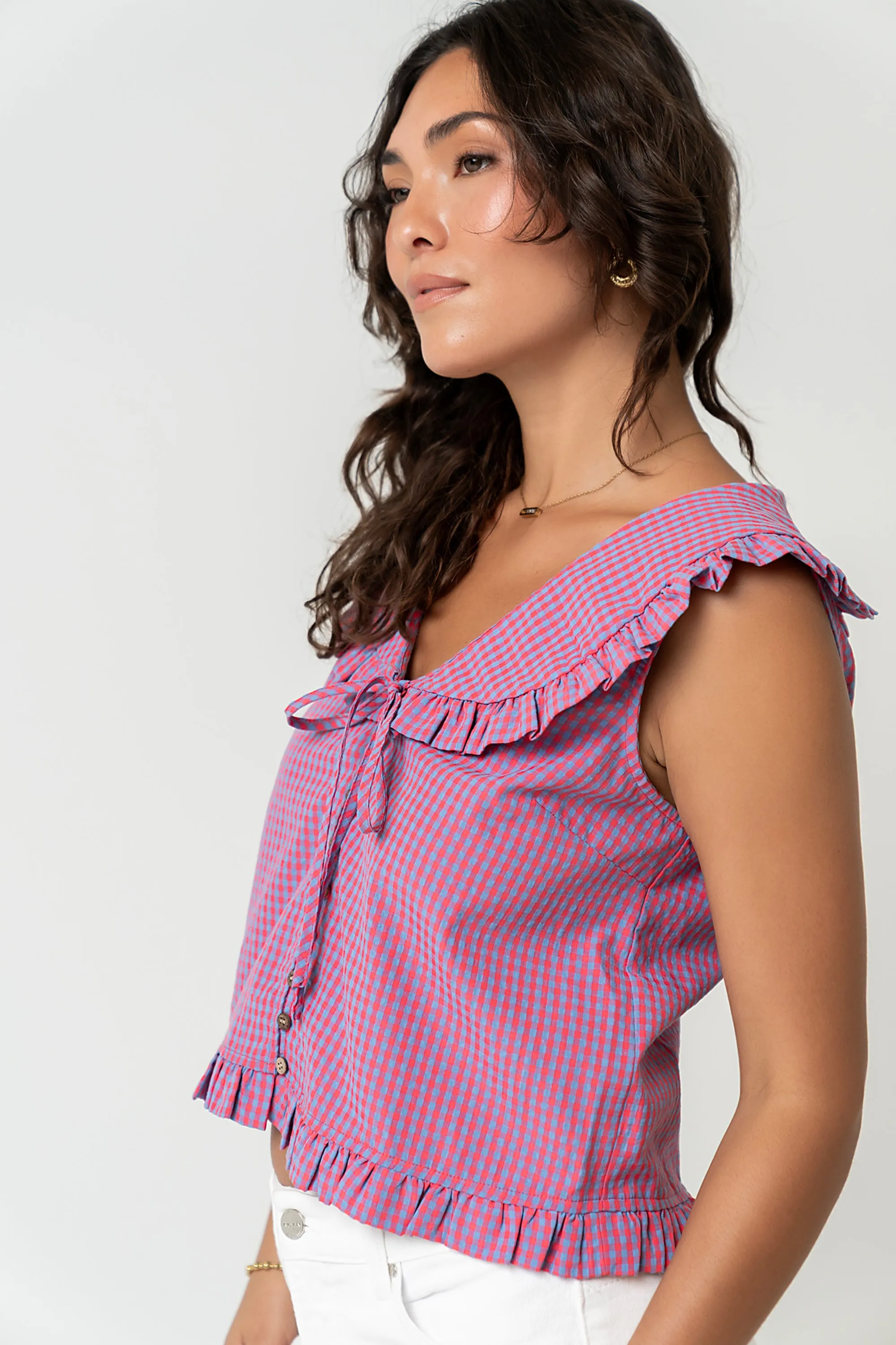 Jordie Gingham Top sold by bohme product image thumbnail 3