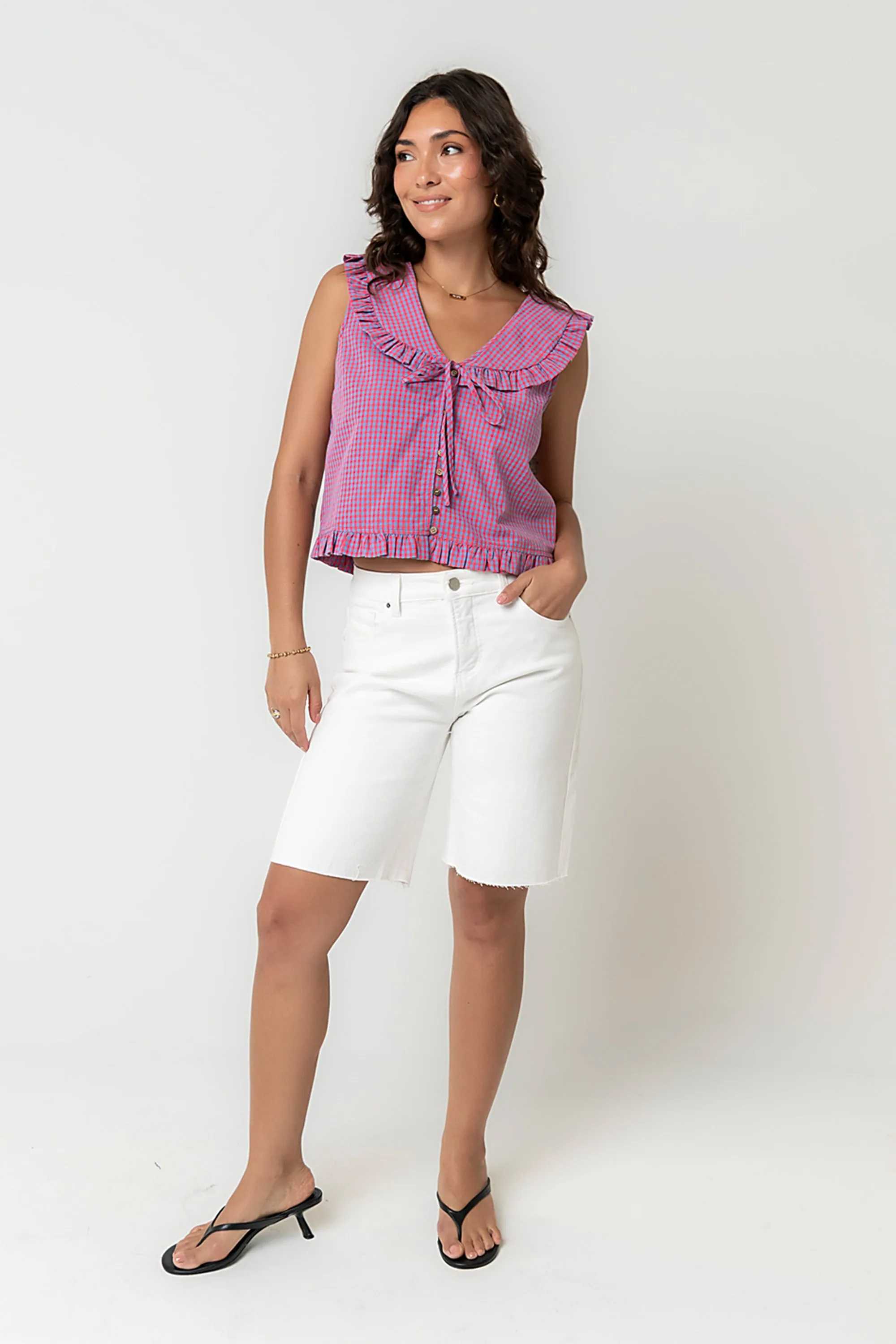 Jordie Gingham Top sold by bohme product image thumbnail 5
