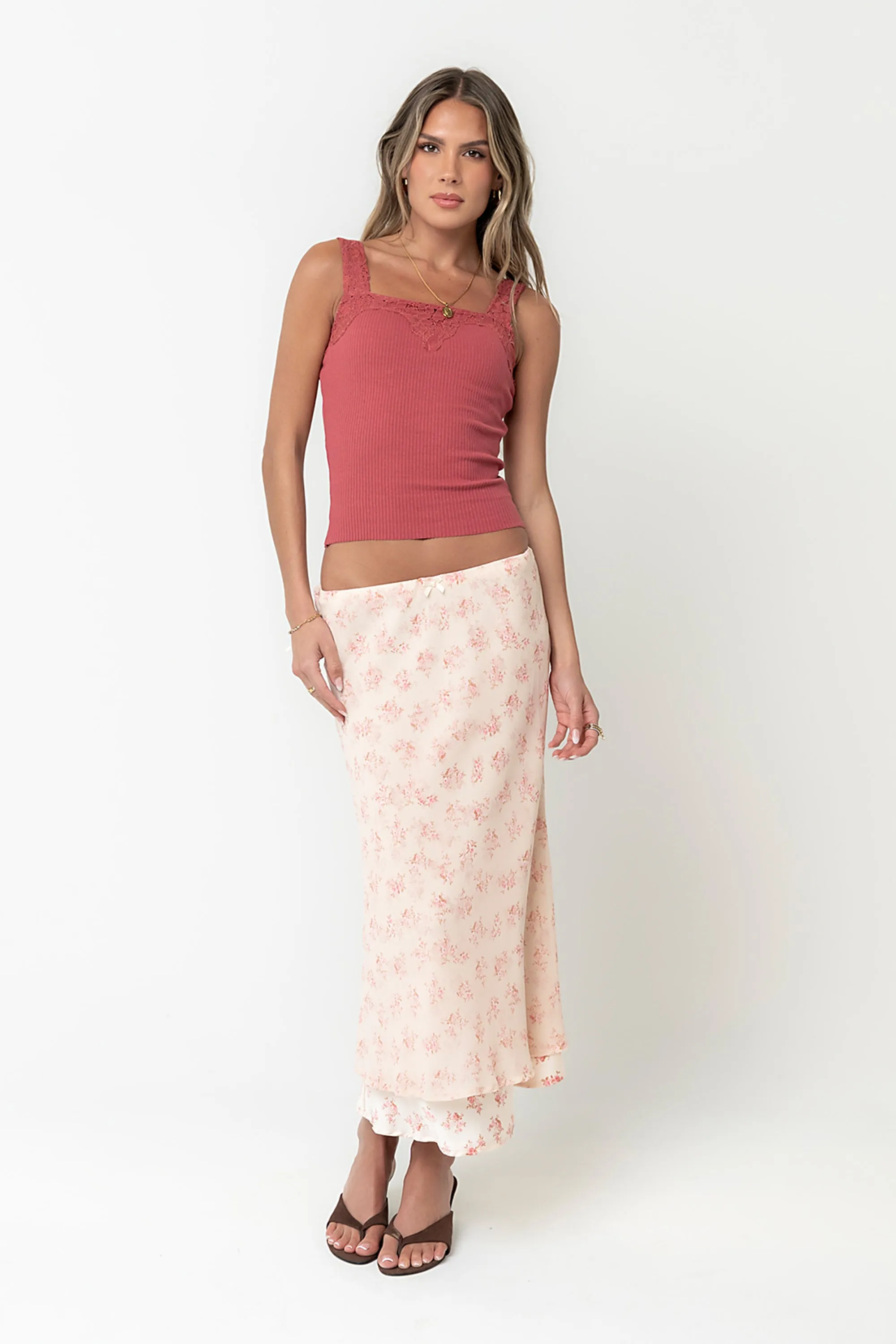 Saylor Ribbed Tank in Berry sold by bohme product image thumbnail 4