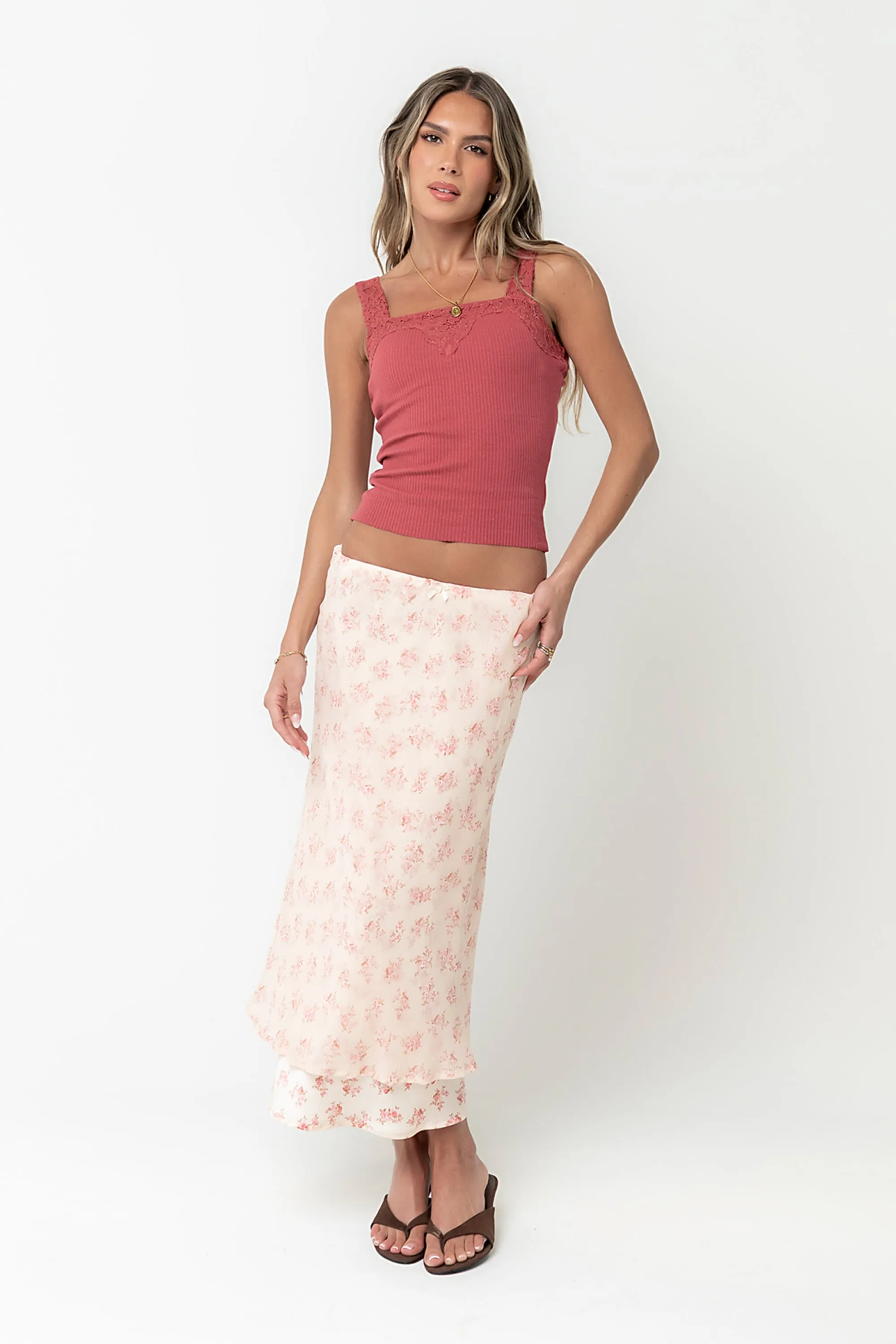Saylor Ribbed Tank in Berry sold by bohme product image thumbnail 2