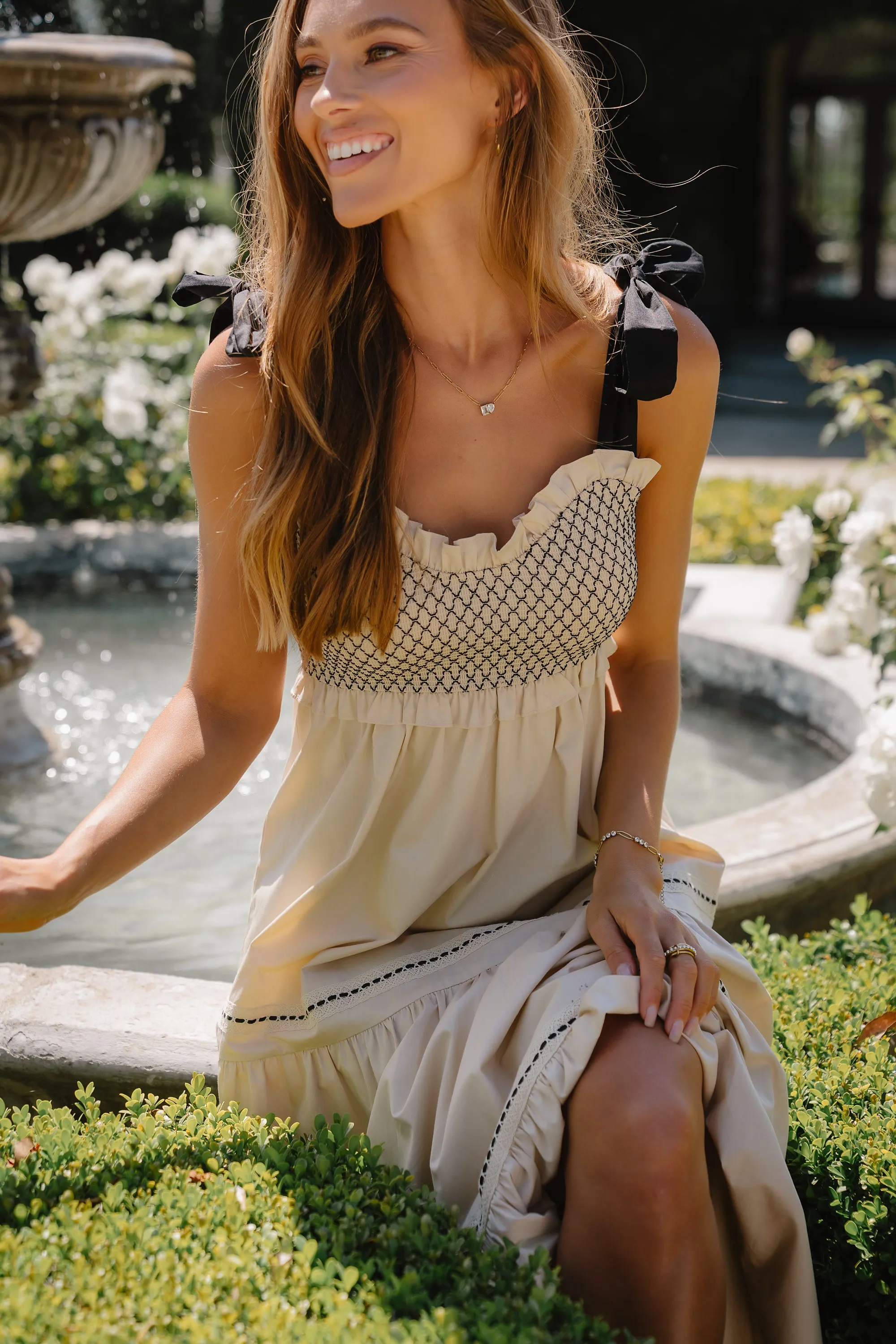 Mollie Tiered Maxi Dress in Ivory sold by bohme product image thumbnail 2