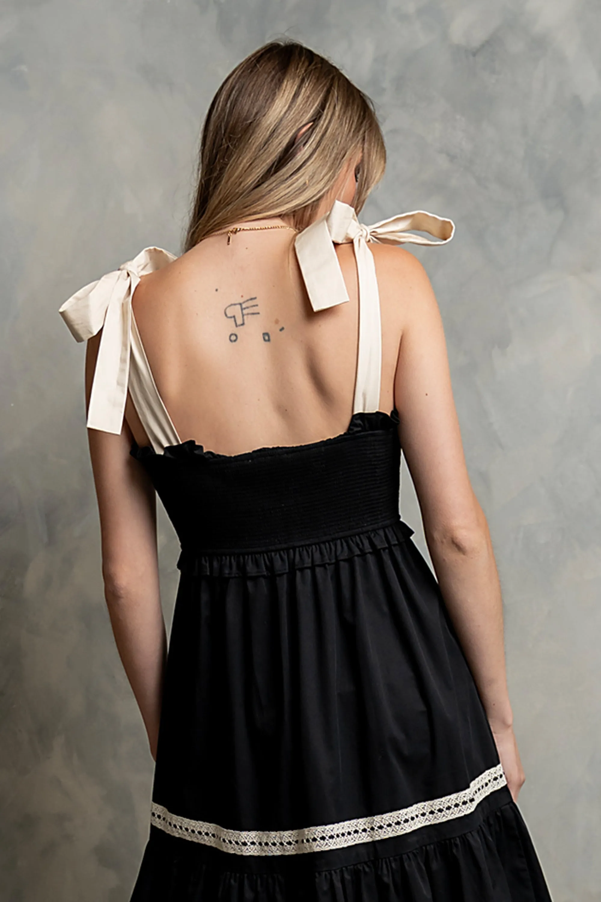 Mollie Tiered Maxi Dress in Black sold by bohme product image thumbnail 5
