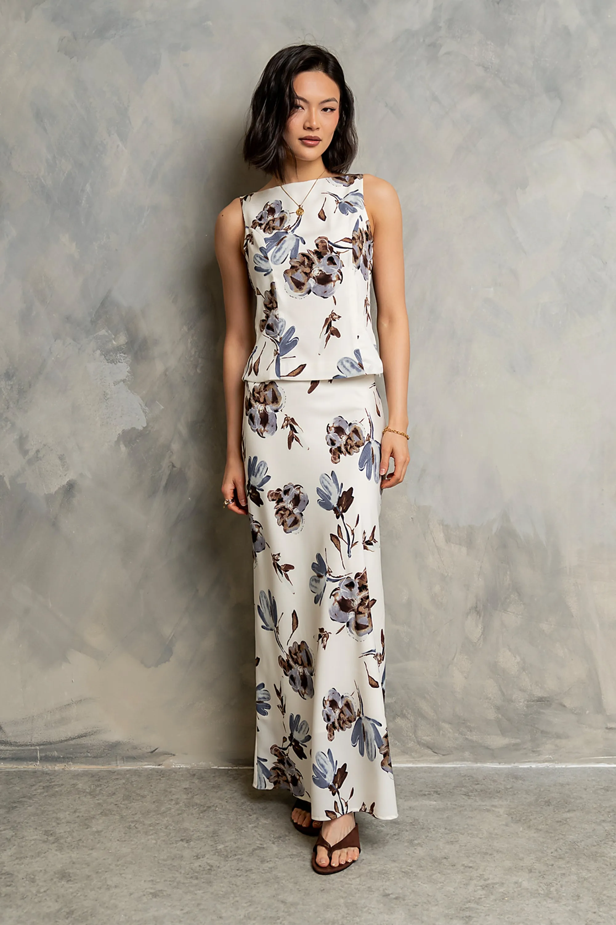 Eden Floral Midi Skirt in Cream - FINAL SALE sold by bohme product image thumbnail 5