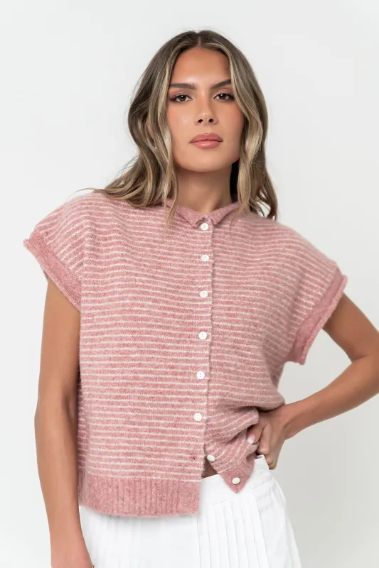 Percey Knit Cardigan in Pink made by bohme