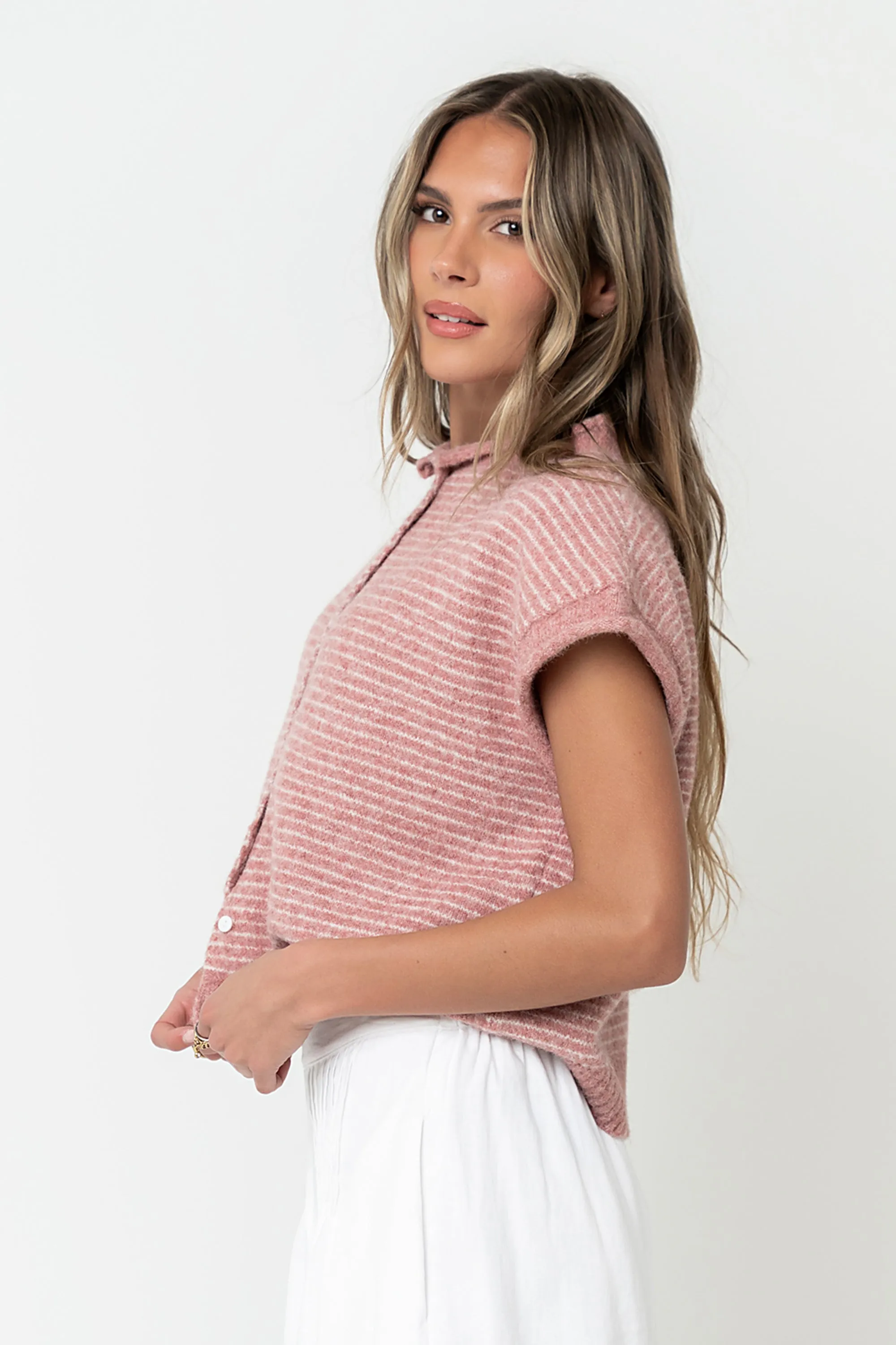 Percey Knit Cardigan in Pink sold by bohme product image thumbnail 2
