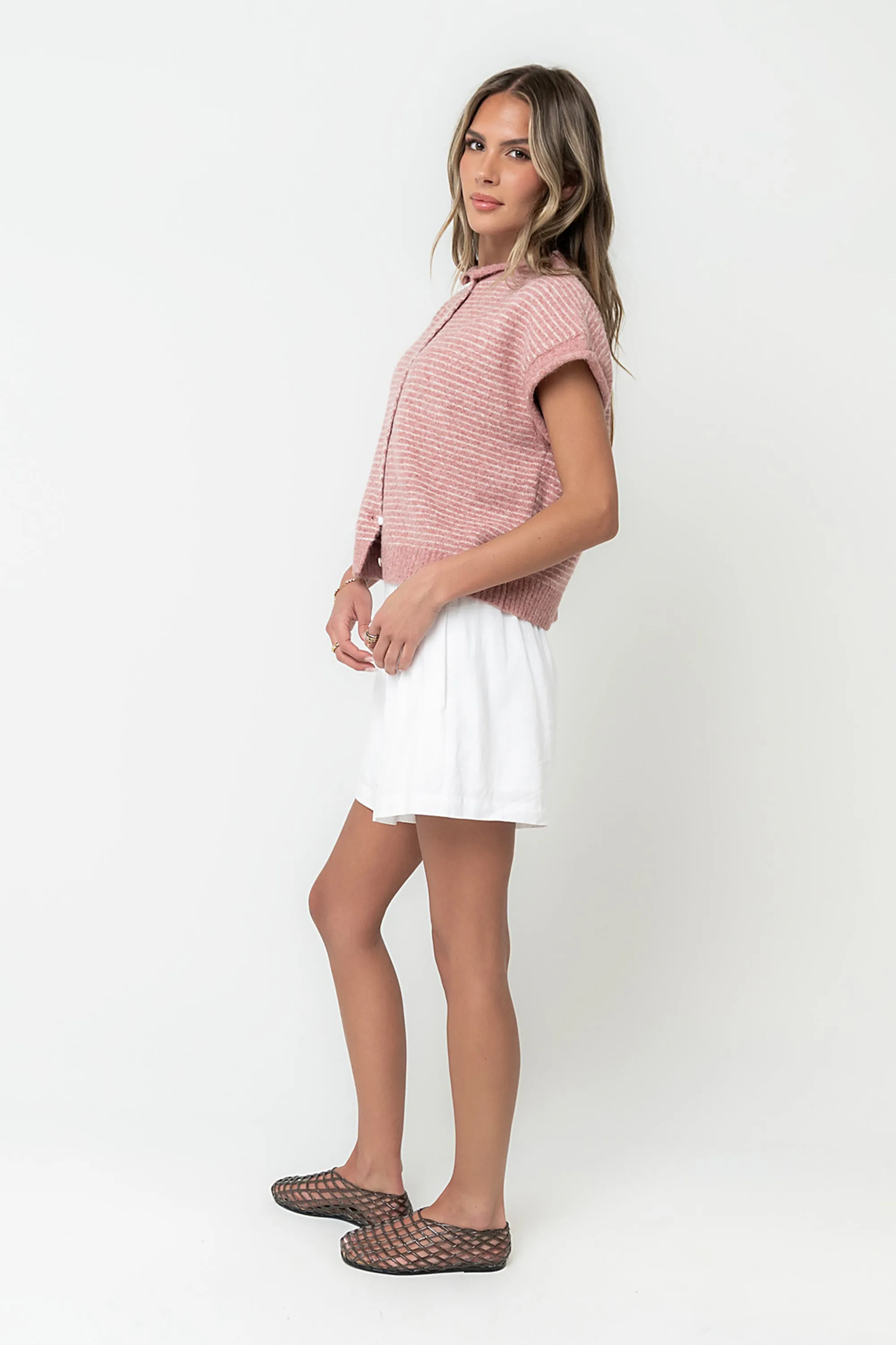 Percey Knit Cardigan in Pink sold by bohme product image thumbnail 4