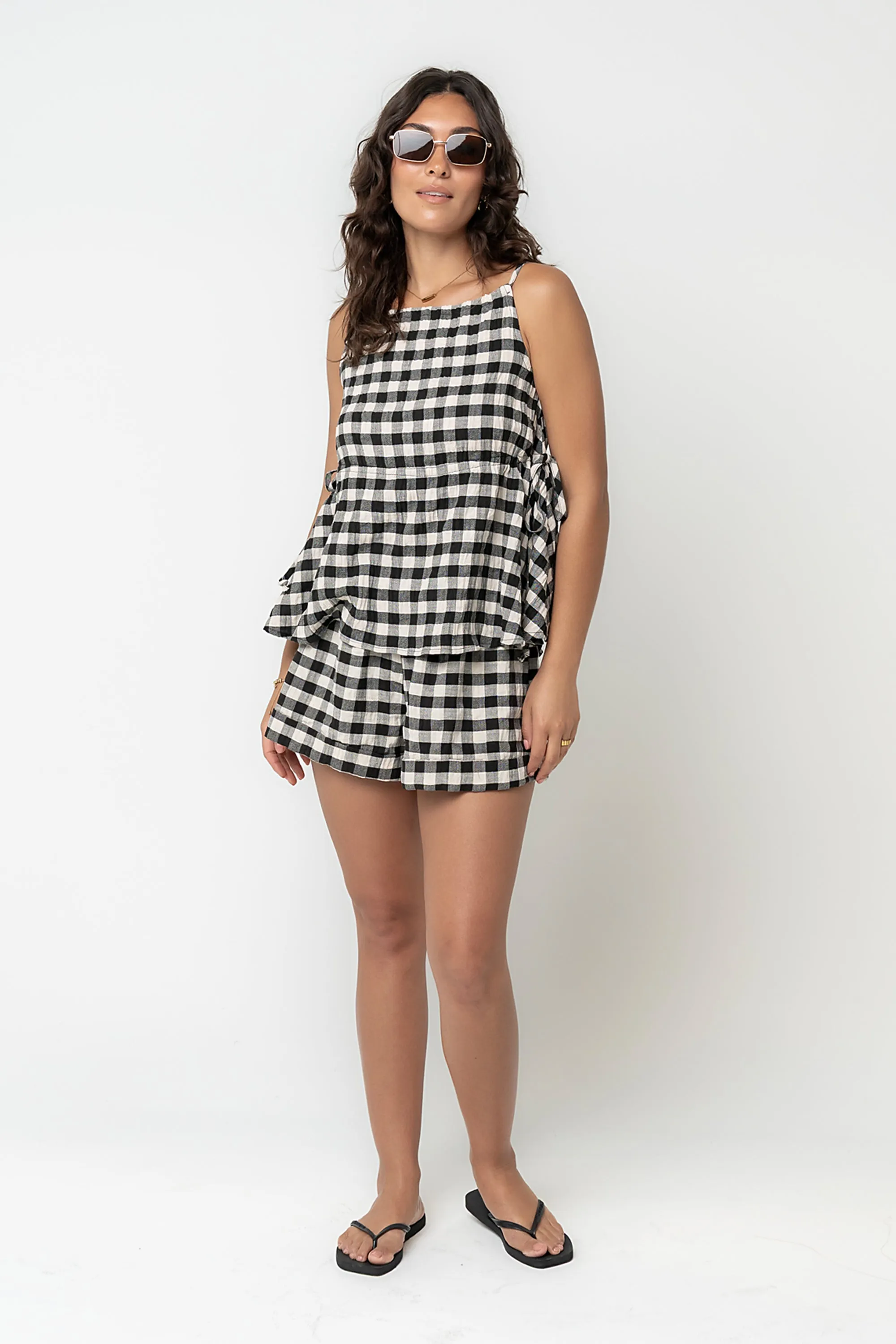 Lily Gingham Tank Top in Black sold by bohme product image thumbnail 5