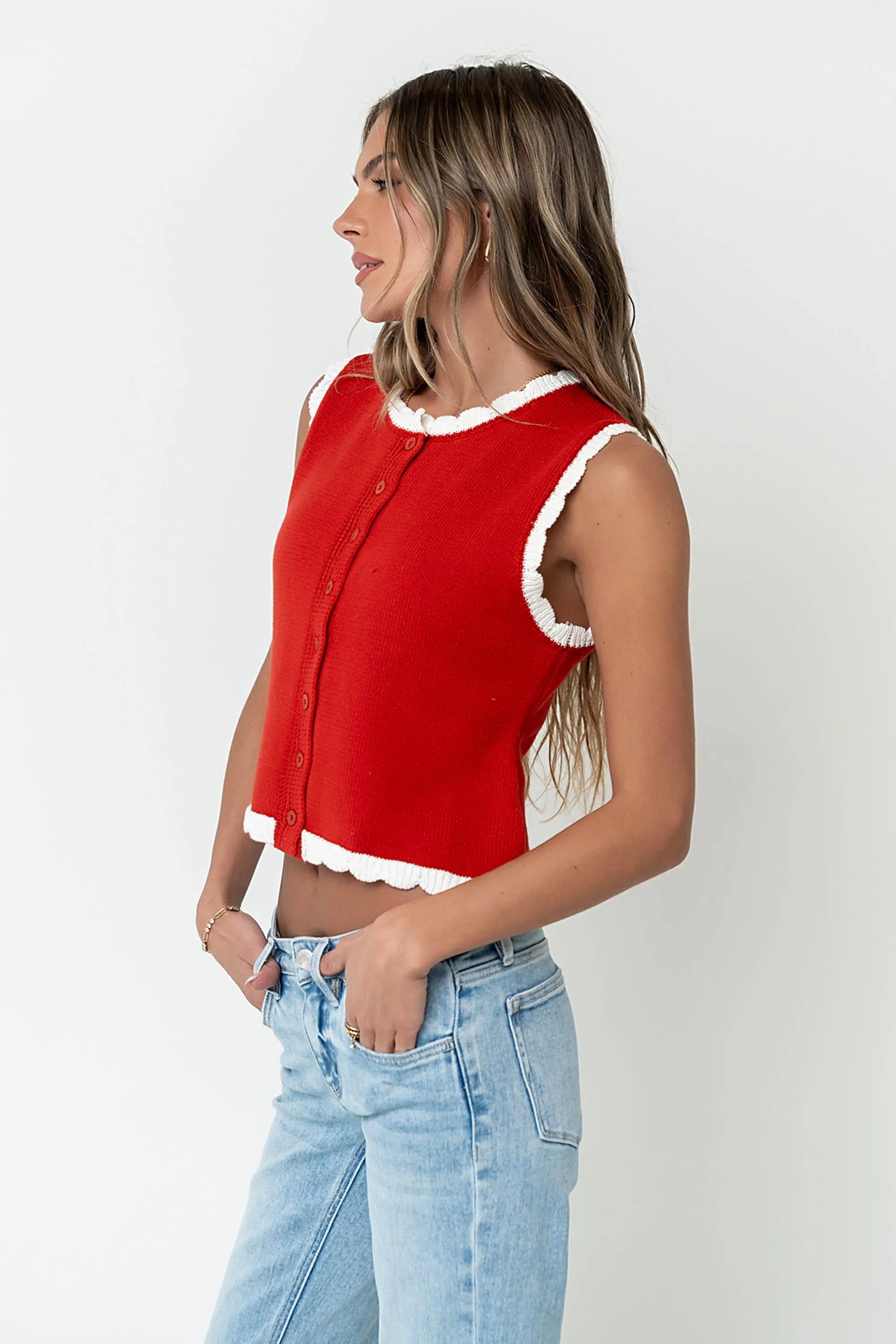 Hollie Scalloped Sweater Tank sold by bohme product image thumbnail 3