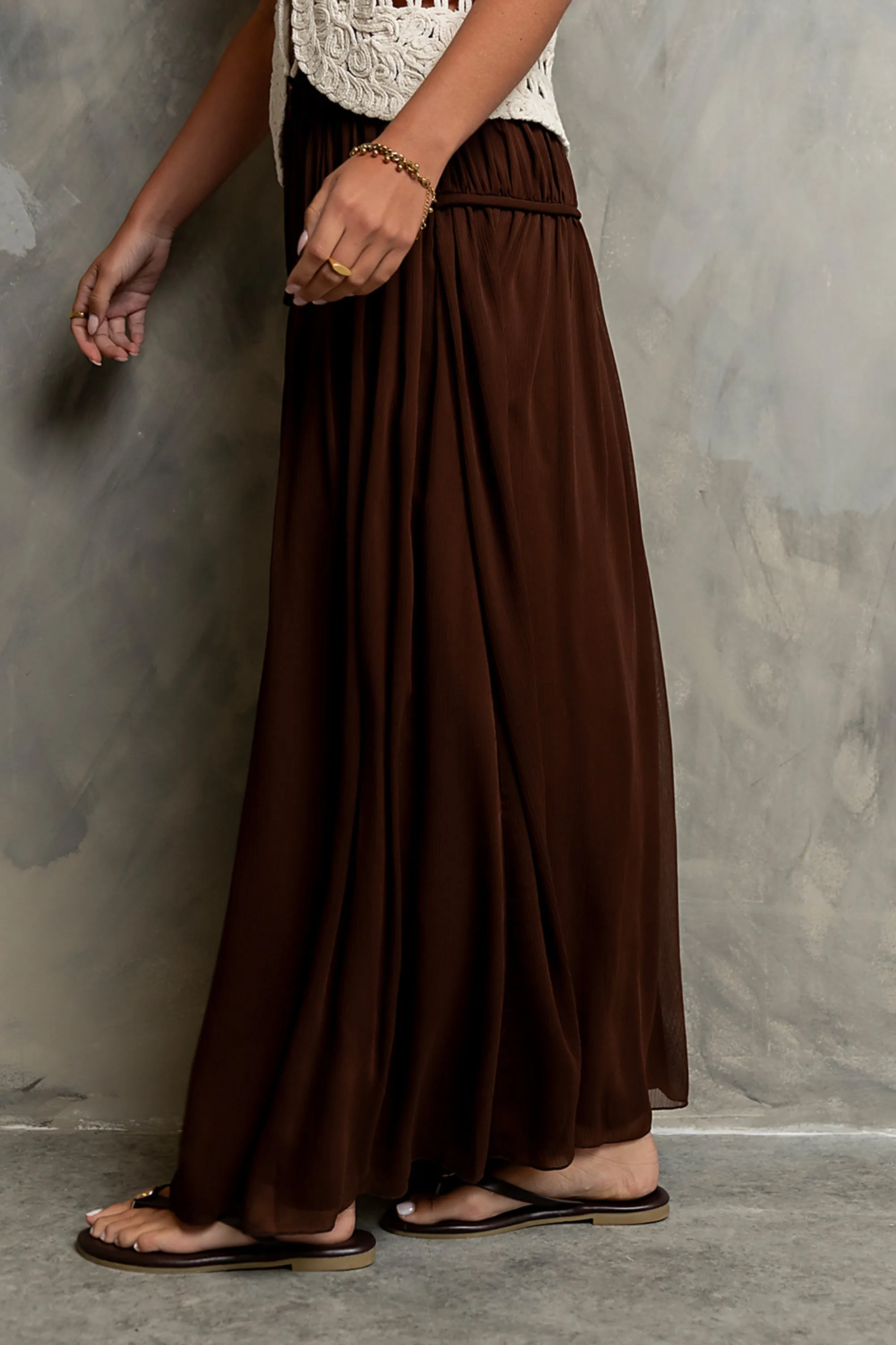 Fallon Maxi Skirt in Brown sold by bohme product image thumbnail 5