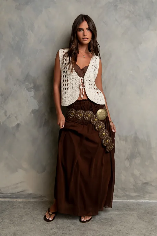 Fallon Maxi Skirt in Brown made by bohme