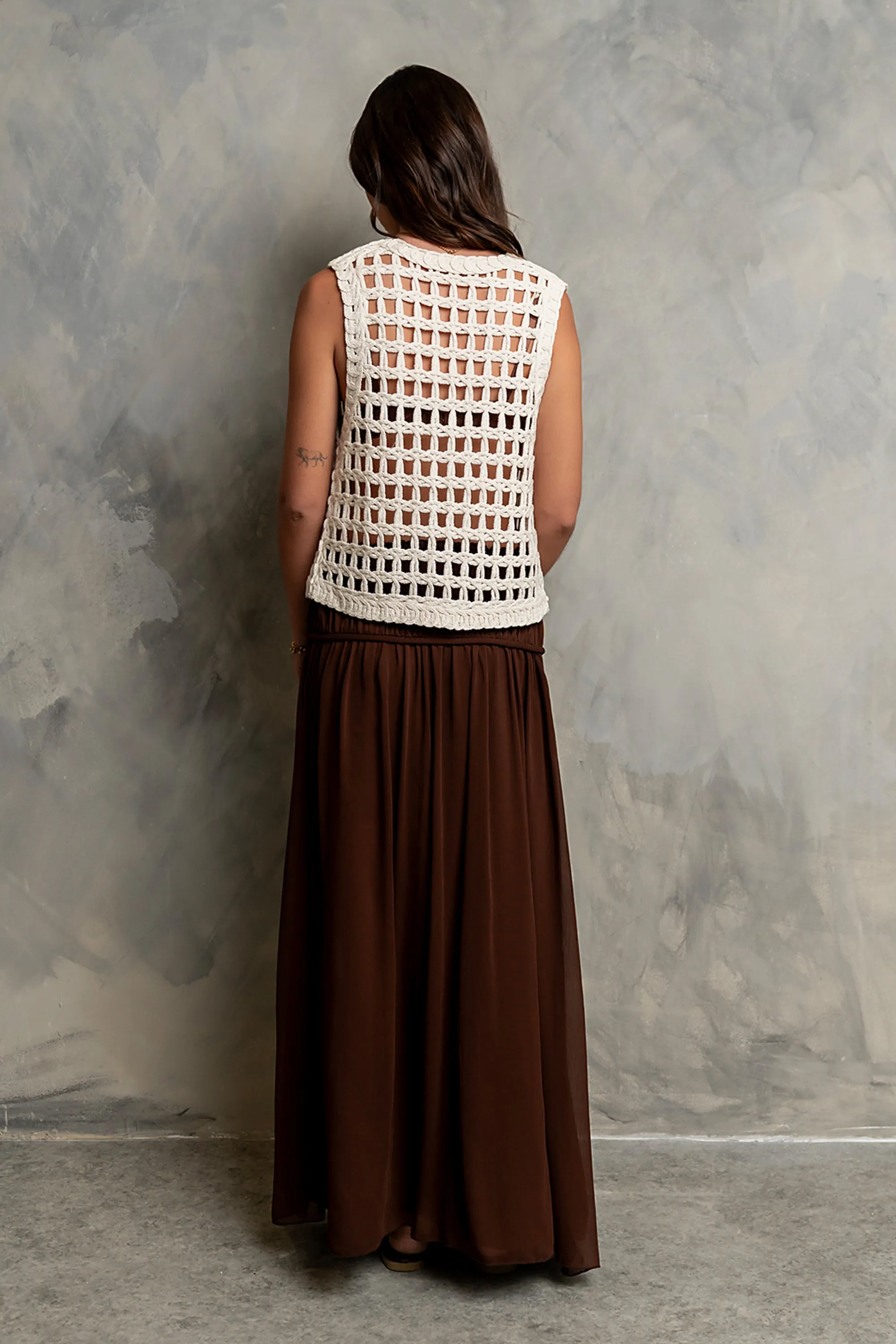 Fallon Maxi Skirt in Brown sold by bohme product image thumbnail 4