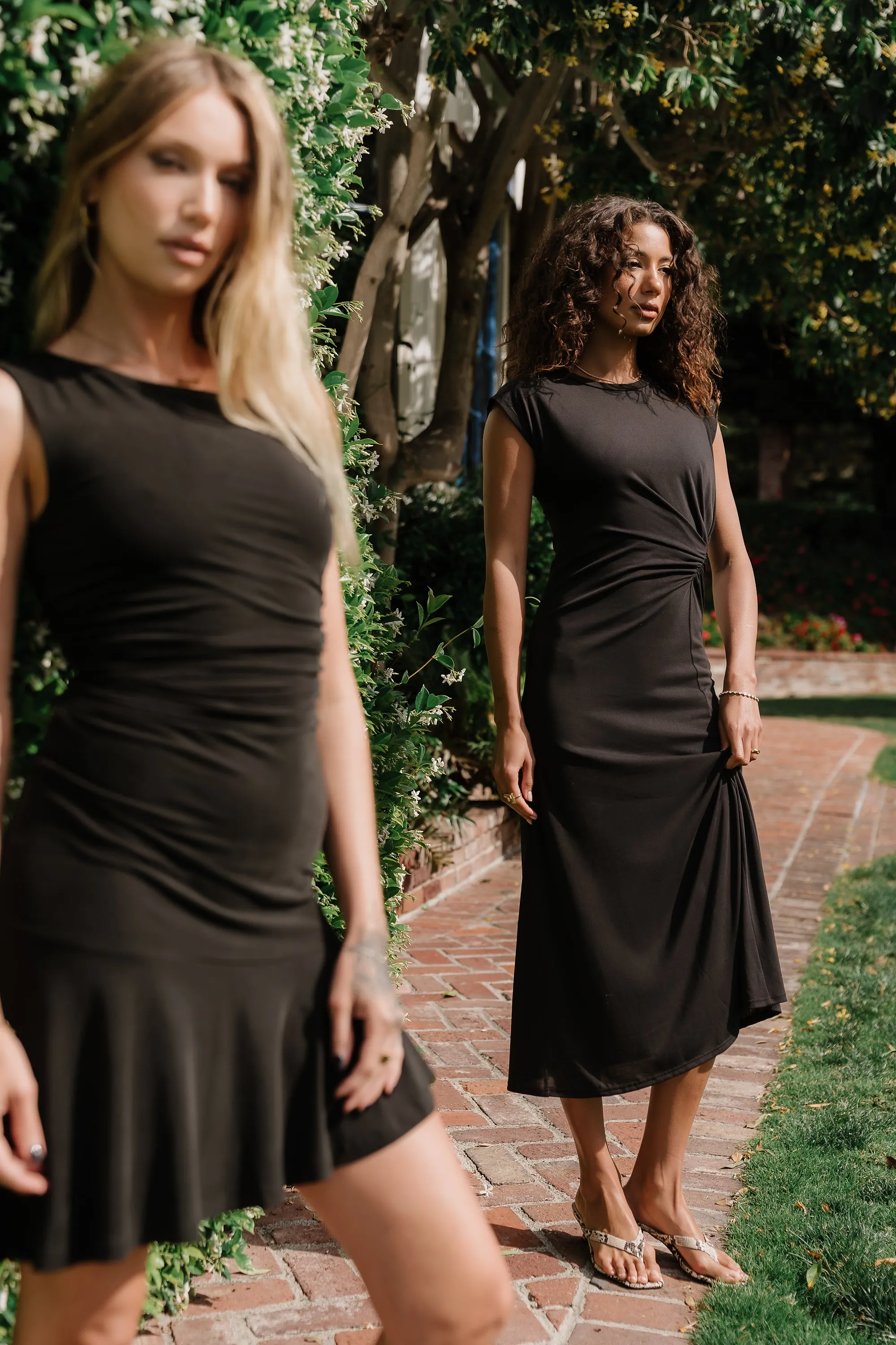 Yara Ruched Mini Dress in Black sold by bohme product image thumbnail 2