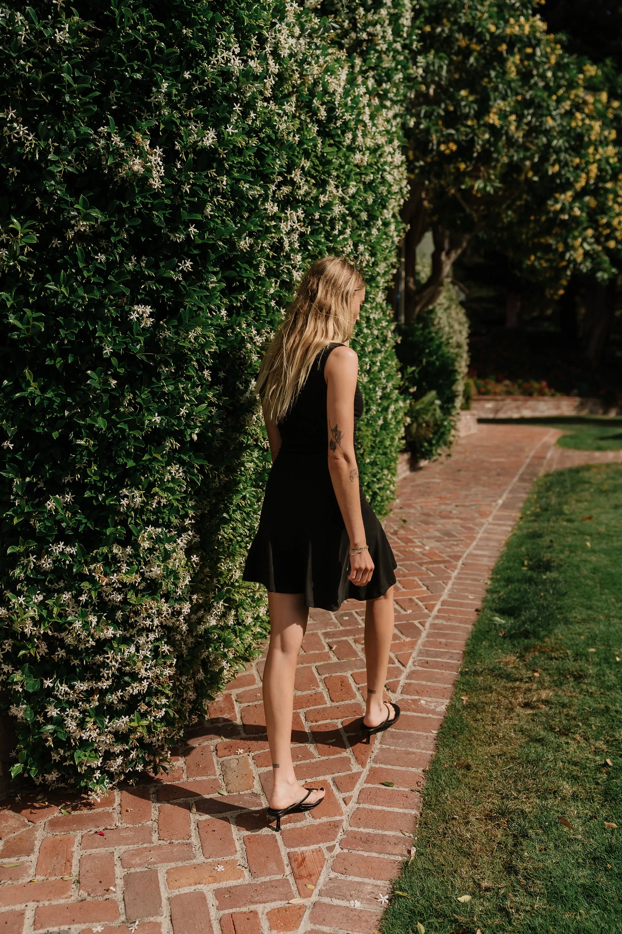 Yara Ruched Mini Dress in Black sold by bohme product image thumbnail 3