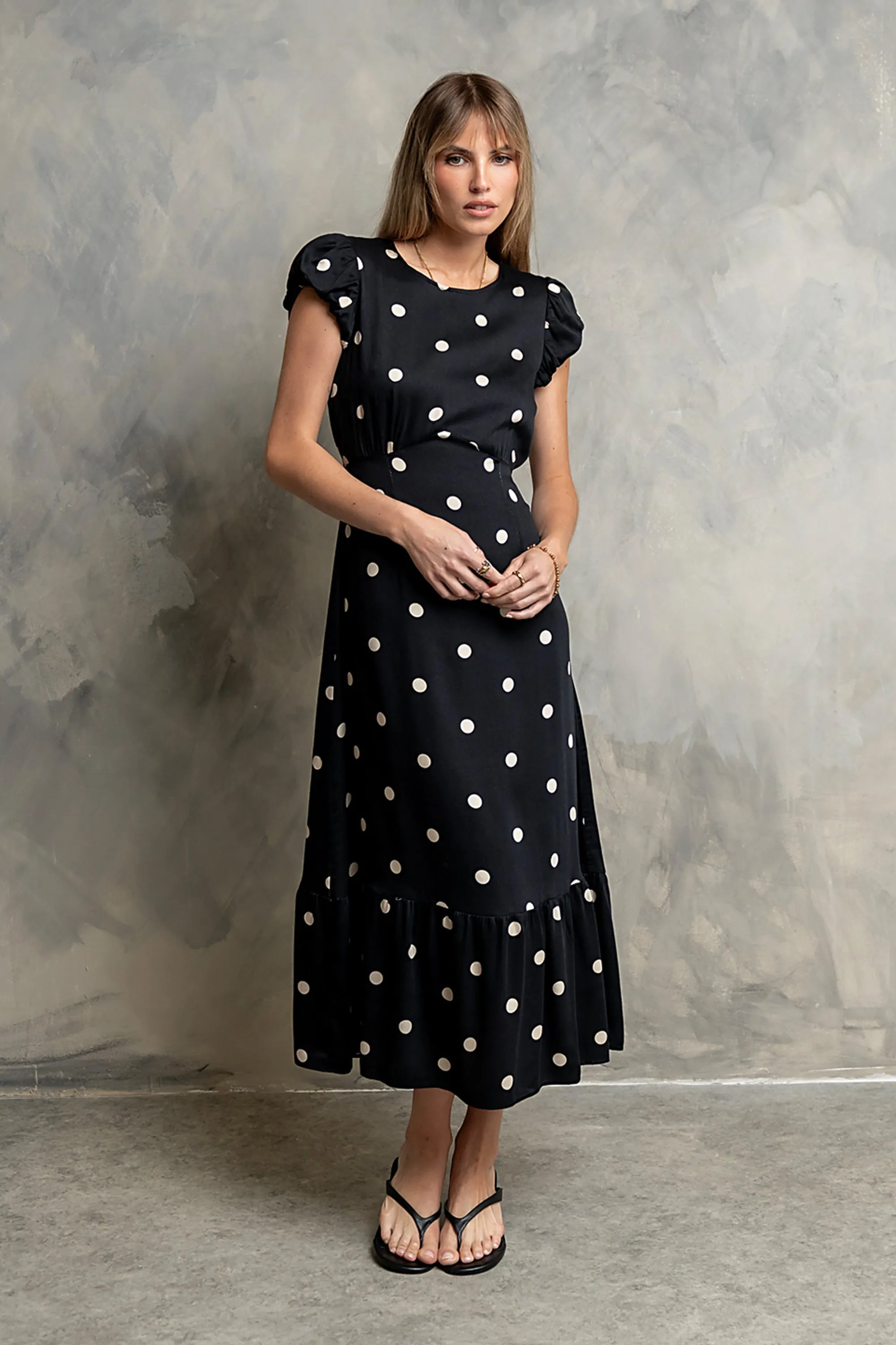 Janey Polka Dot Maxi Dress sold by bohme product image thumbnail 3