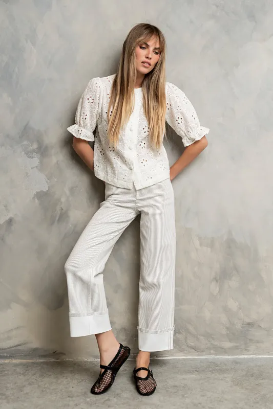 Camille Striped Wide Leg Pants made by bohme