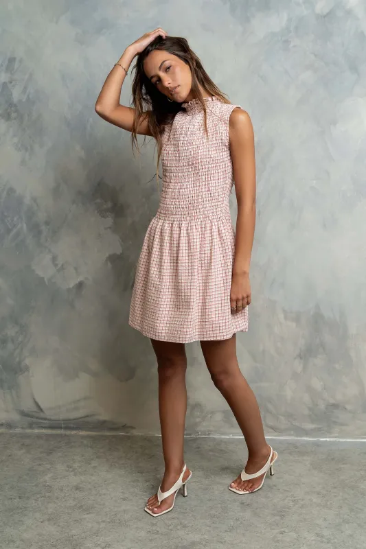 Jadeyn Plaid Smocked Mini Dress made by bohme