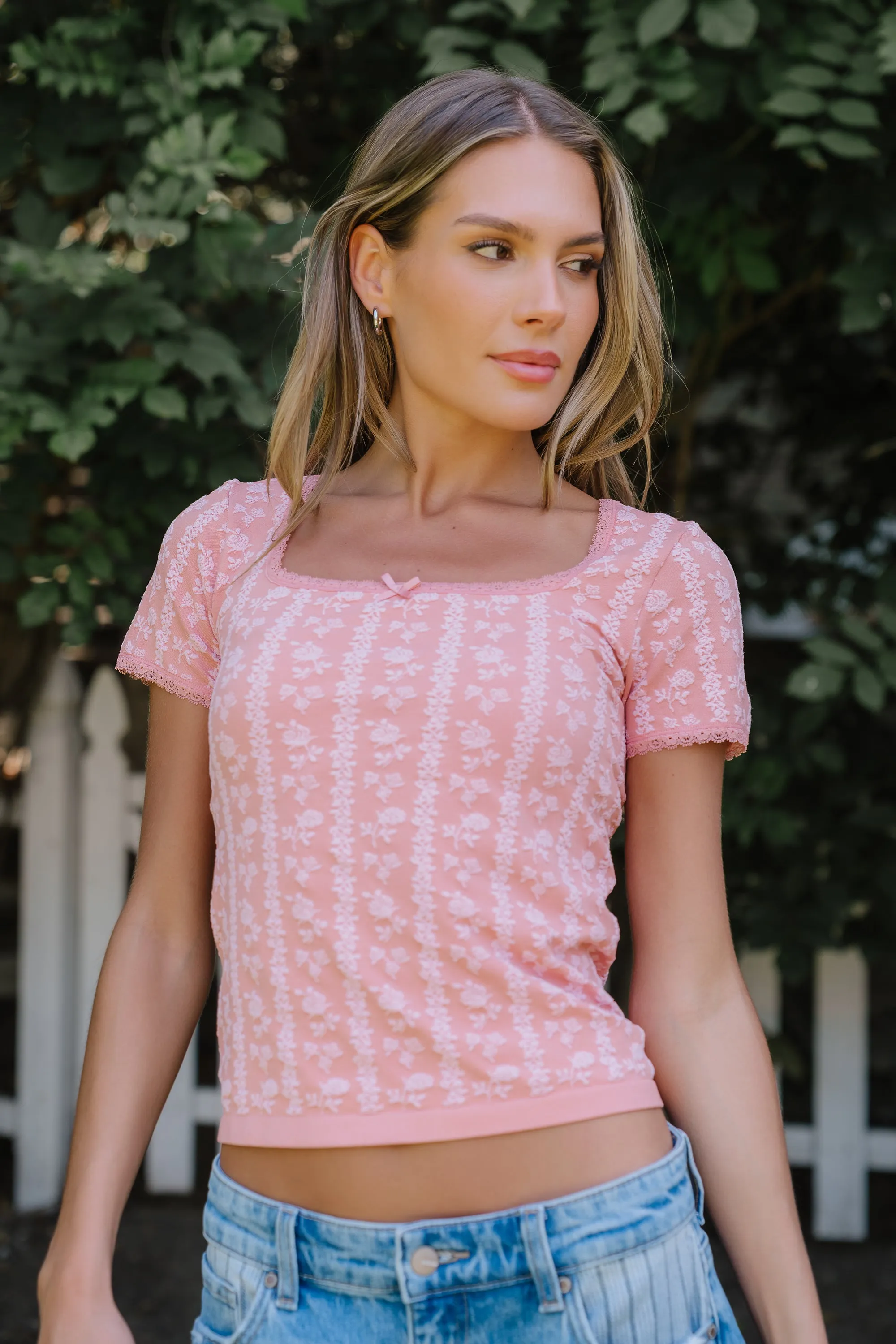 Juliet Floral Seamless Top in Rose - FINAL SALE sold by bohme