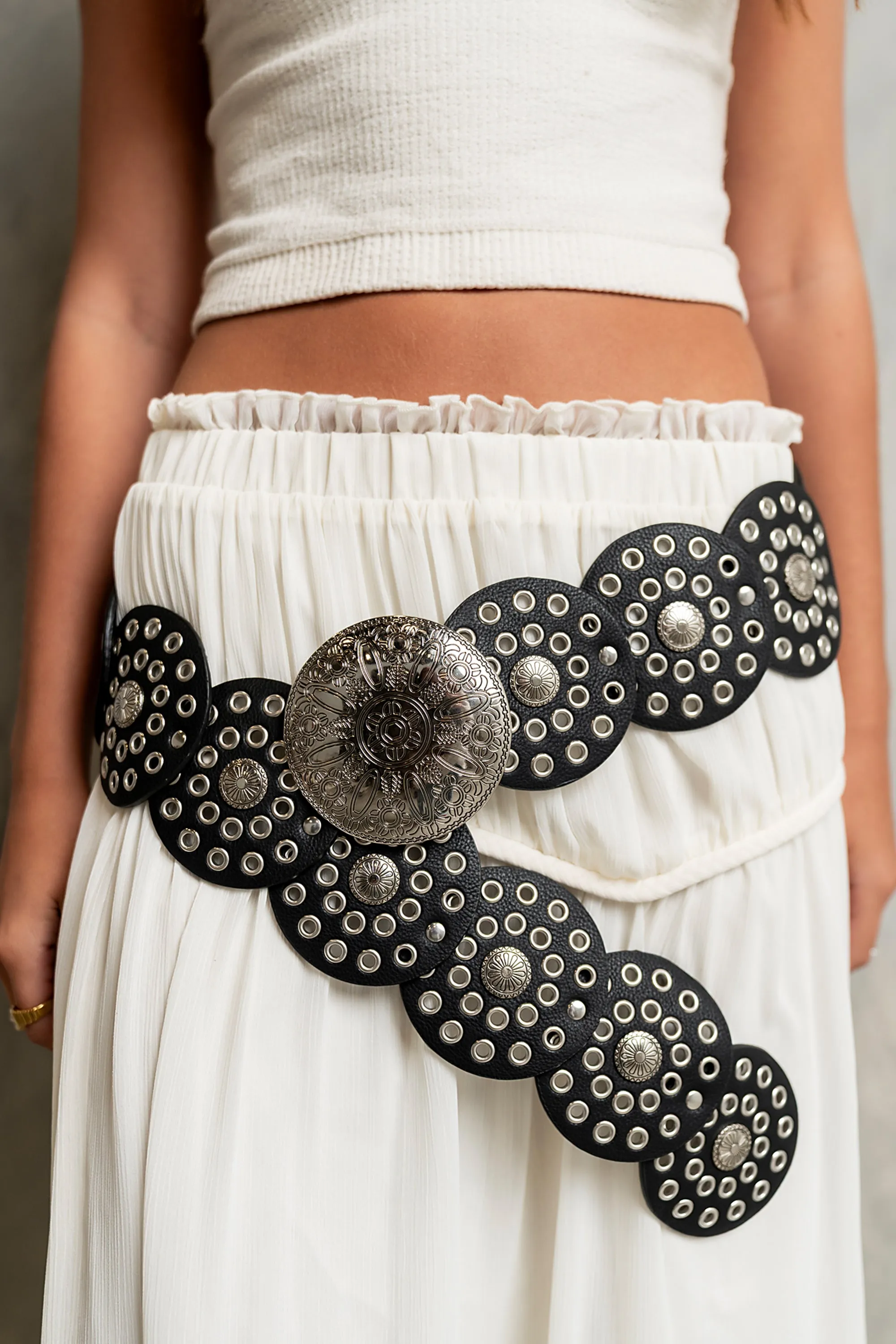 Eileen Waist Belt in Black sold by bohme