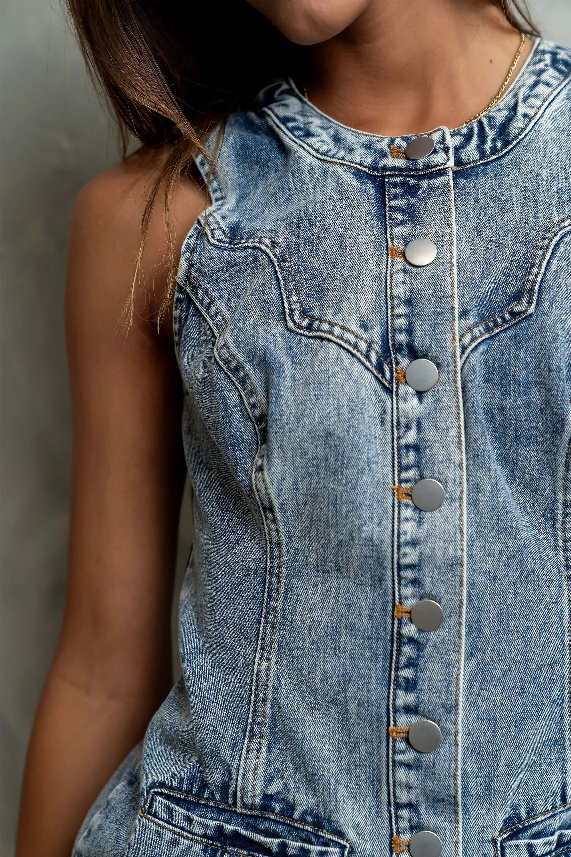 Kamdyn Button Down Denim Dress sold by bohme product image thumbnail 3