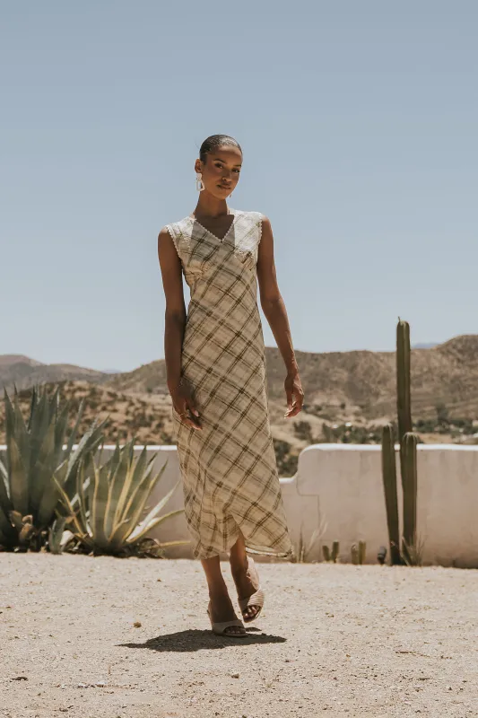 Yolanda Plaid Maxi Dress made by bohme