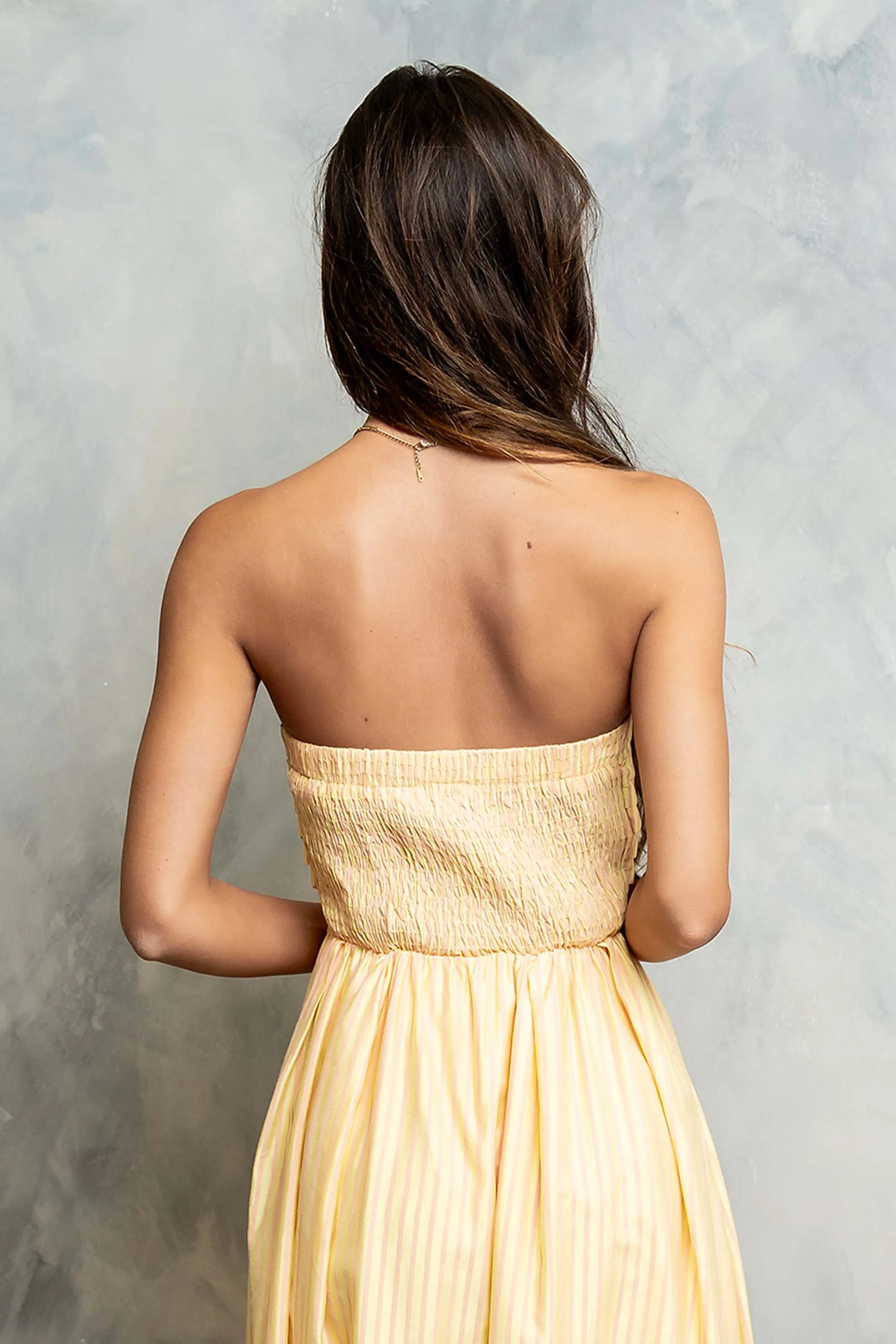 Kayleen Strapless Dress in Yellow sold by bohme product image thumbnail 5