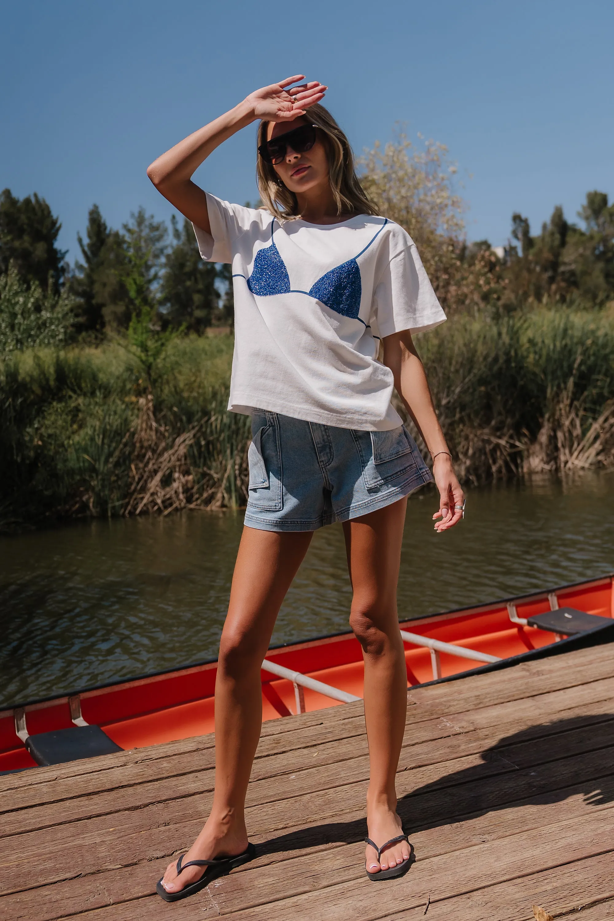 Juno Graphic Tee in Blue sold by bohme product image thumbnail 2