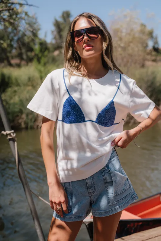 Juno Graphic Tee in Blue made by bohme