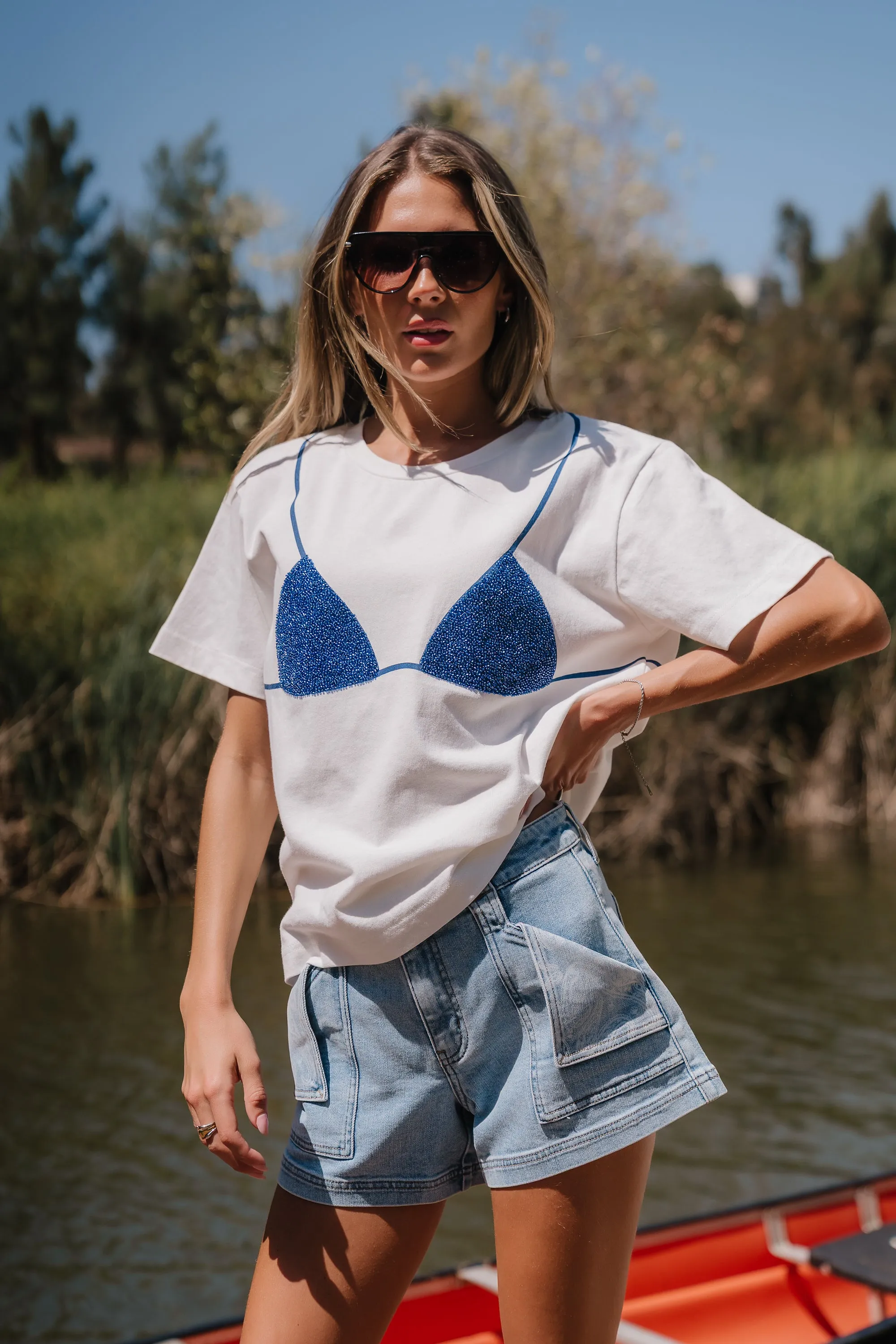 Juno Graphic Tee in Blue sold by bohme product image thumbnail 4