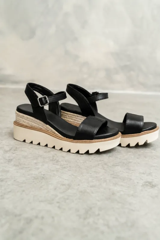 Ophidia Wedge Sandal in Black made by bohme