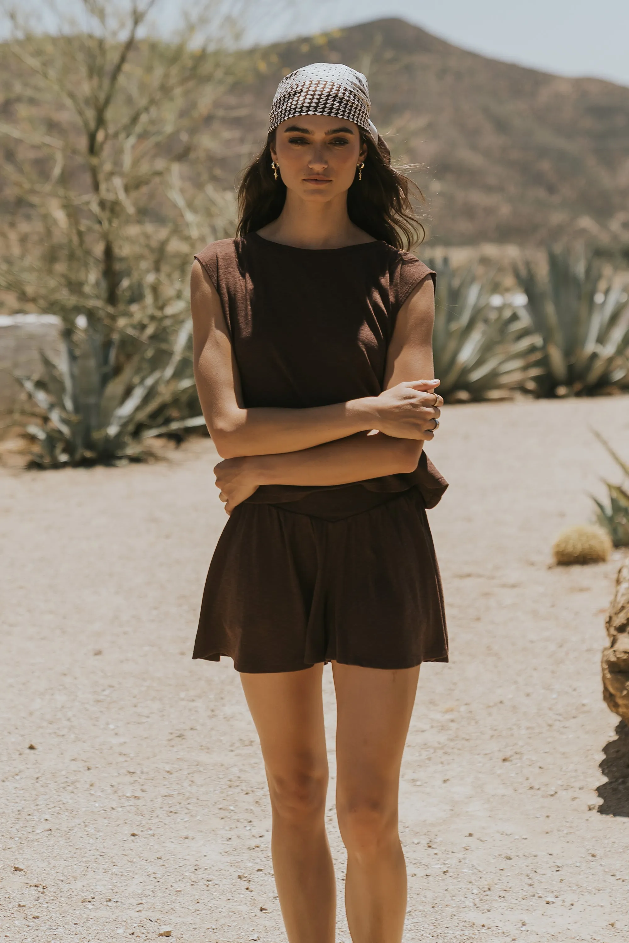 Britta Flowy Shorts in Brown sold by bohme product image thumbnail 2