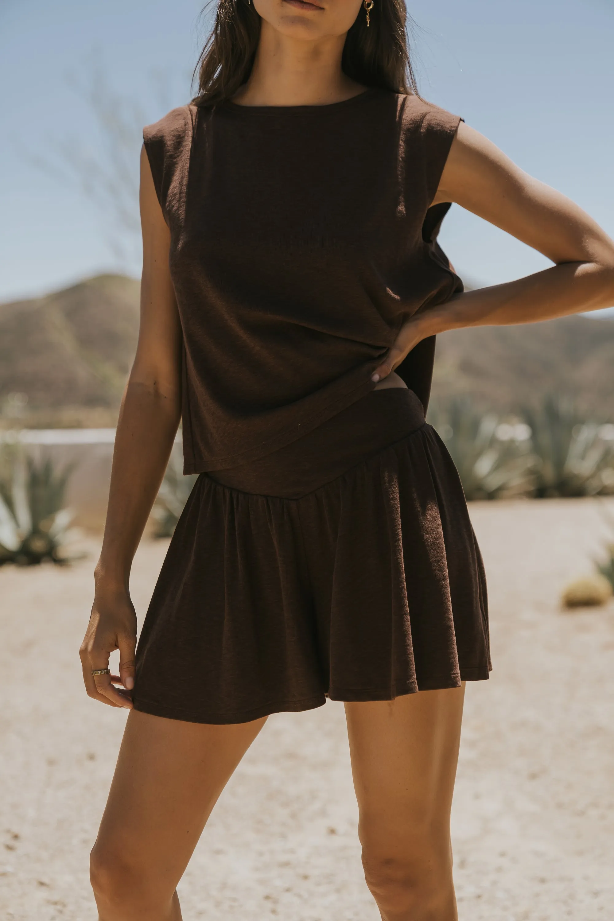 Britta Flowy Shorts in Brown sold by bohme product image thumbnail 4