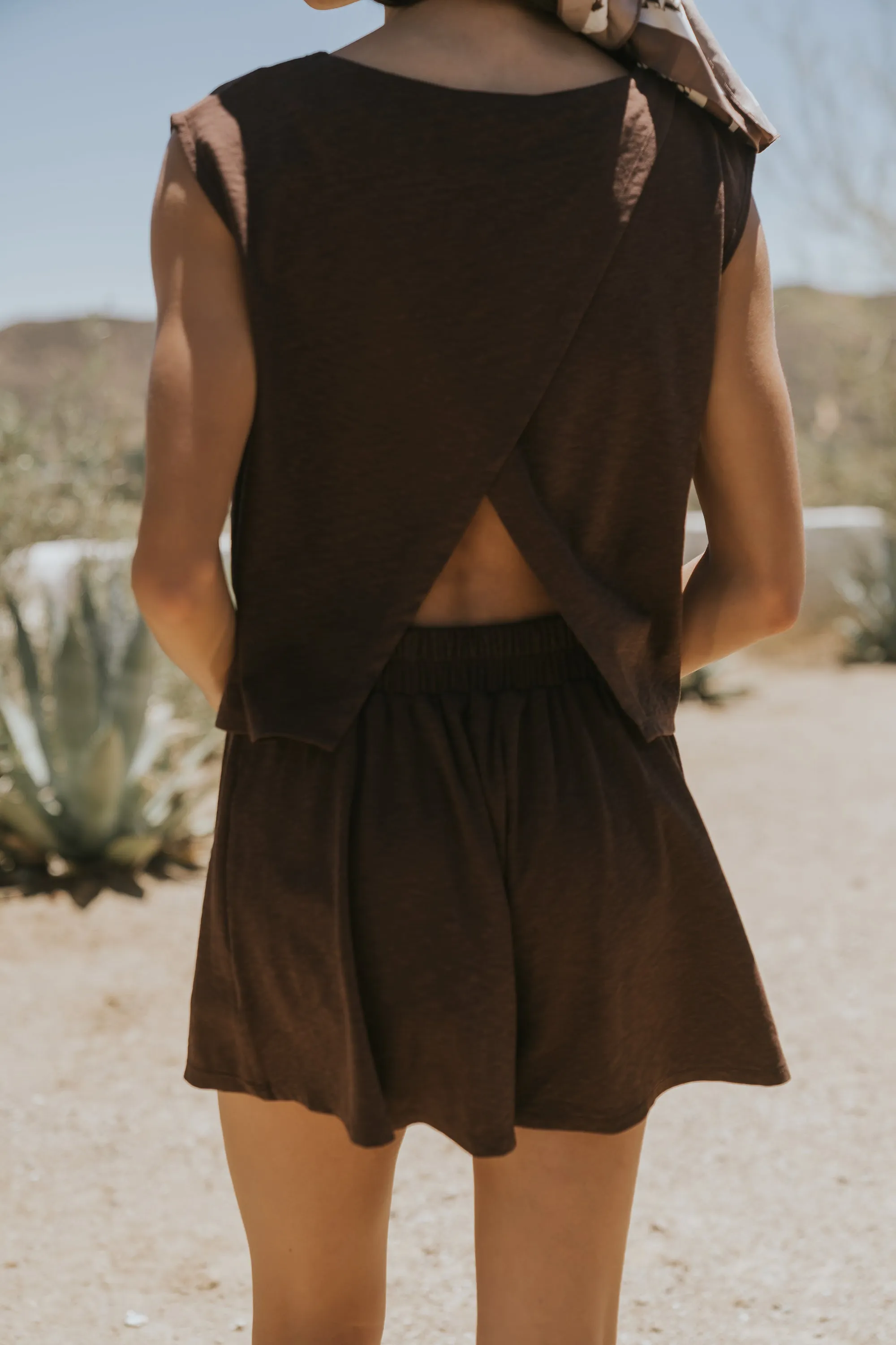 Britta Flowy Shorts in Brown sold by bohme product image thumbnail 3