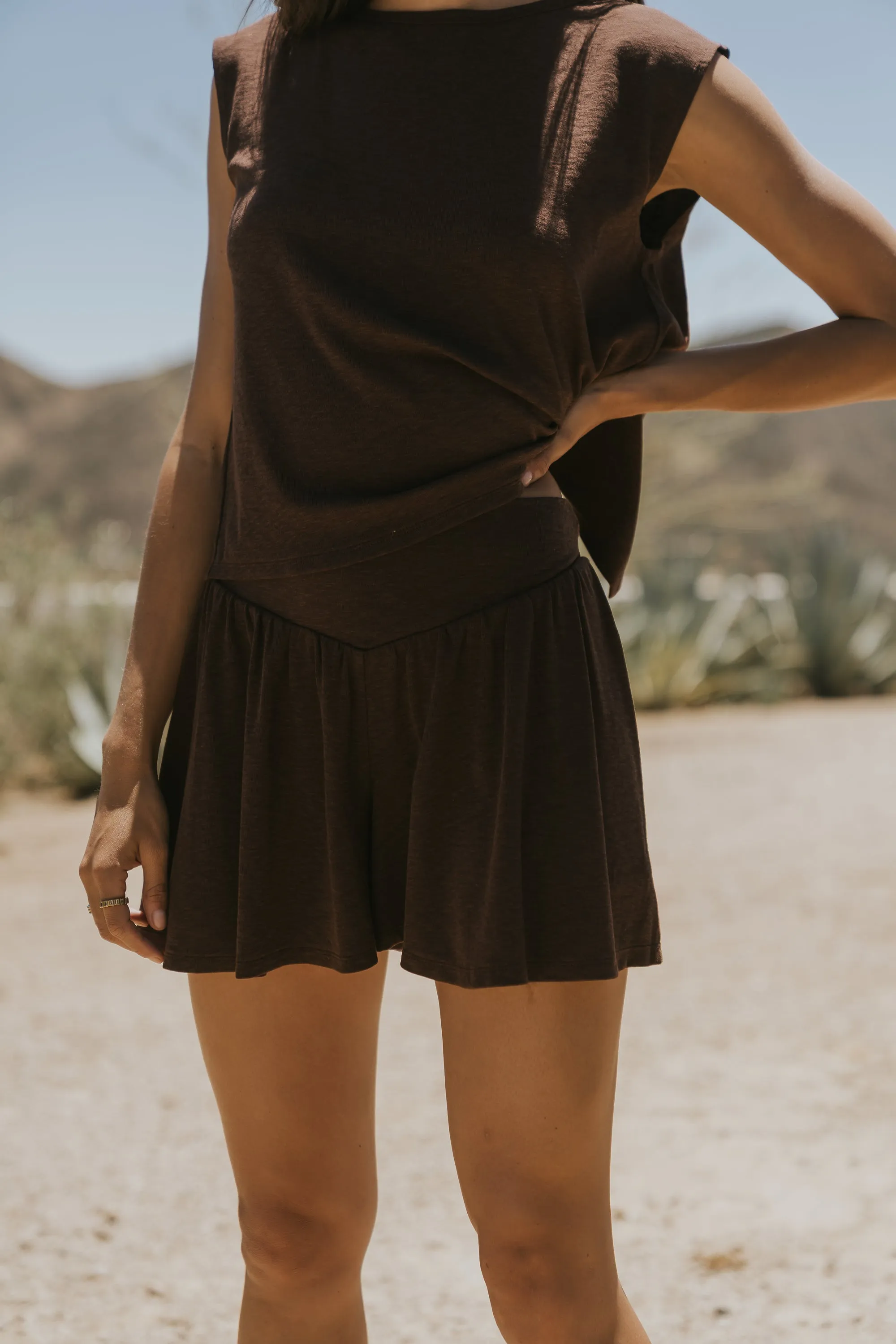 Britta Flowy Shorts in Brown sold by bohme product image thumbnail 5