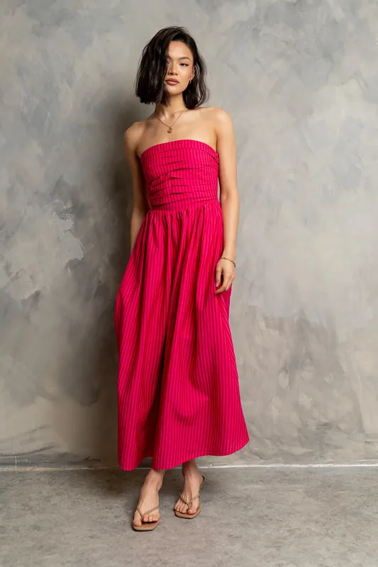 Kayleen Strapless Dress in Pink made by bohme