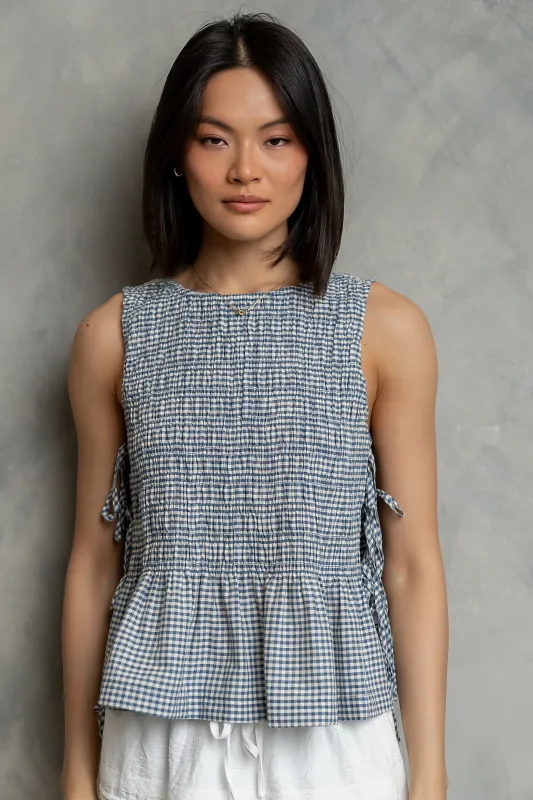 Jeremy Smocked Blouse in Blue - FINAL SALE made by bohme