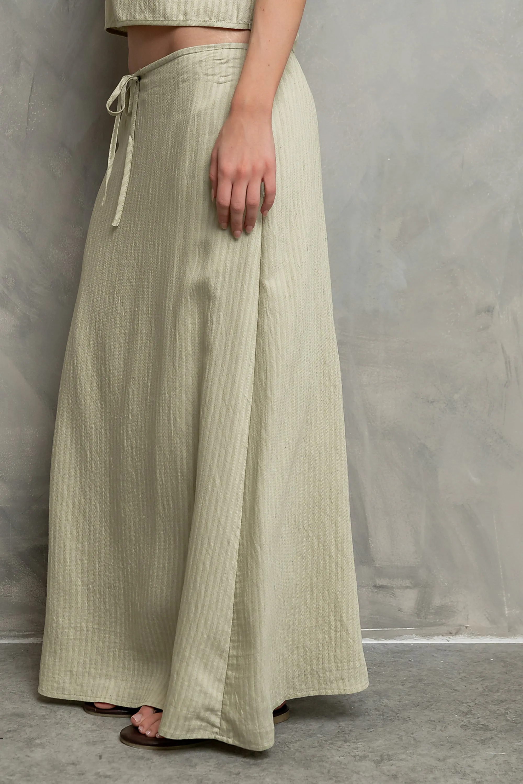 Polliana Textured Stripe Skirt in Green sold by bohme product image thumbnail 2
