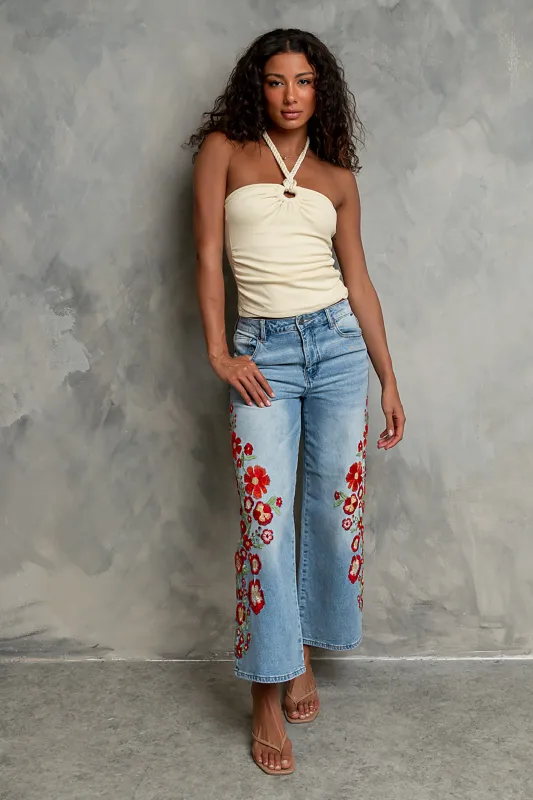 Justine Embroidered Jeans made by bohme