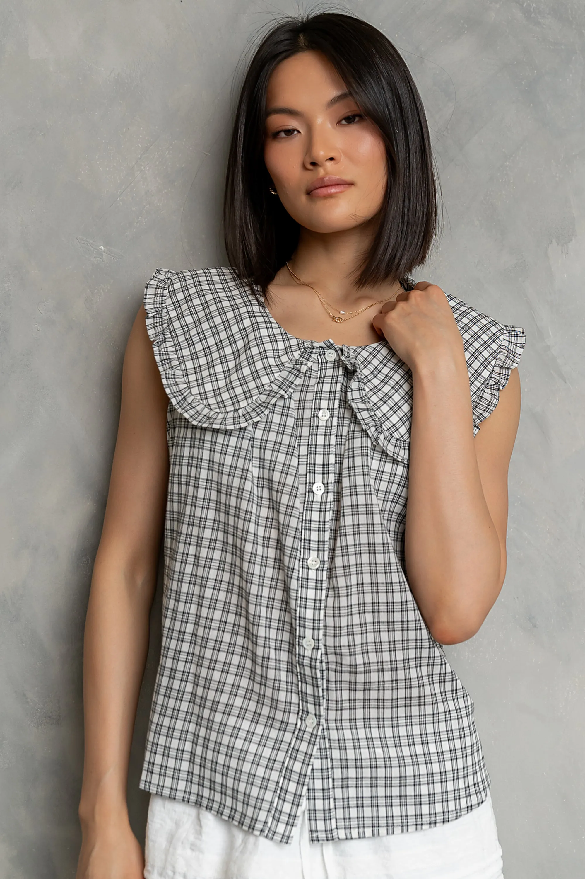 Jane Plaid Top sold by bohme