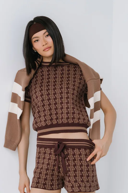 Korrey Abstract Sweater in Brown made by bohme