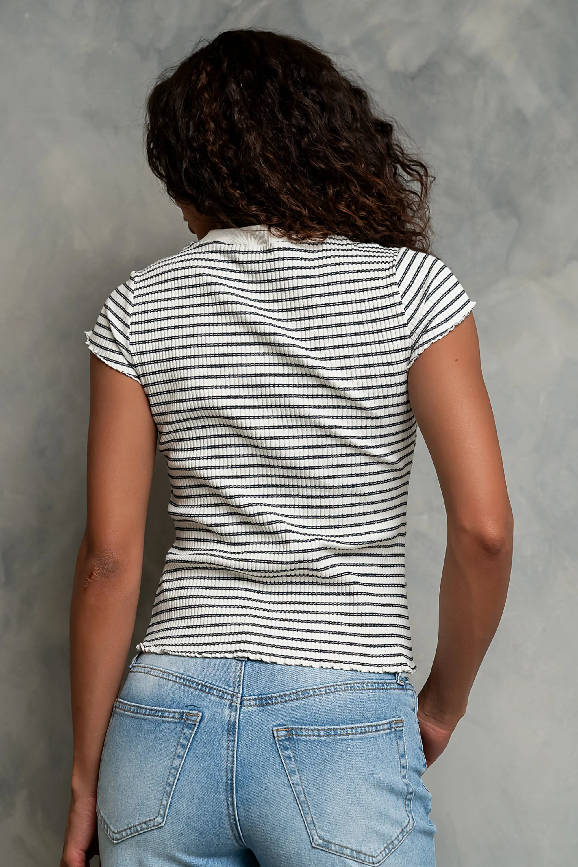 Gemma Striped Ribbed Top - FINAL SALE sold by bohme product image thumbnail 3