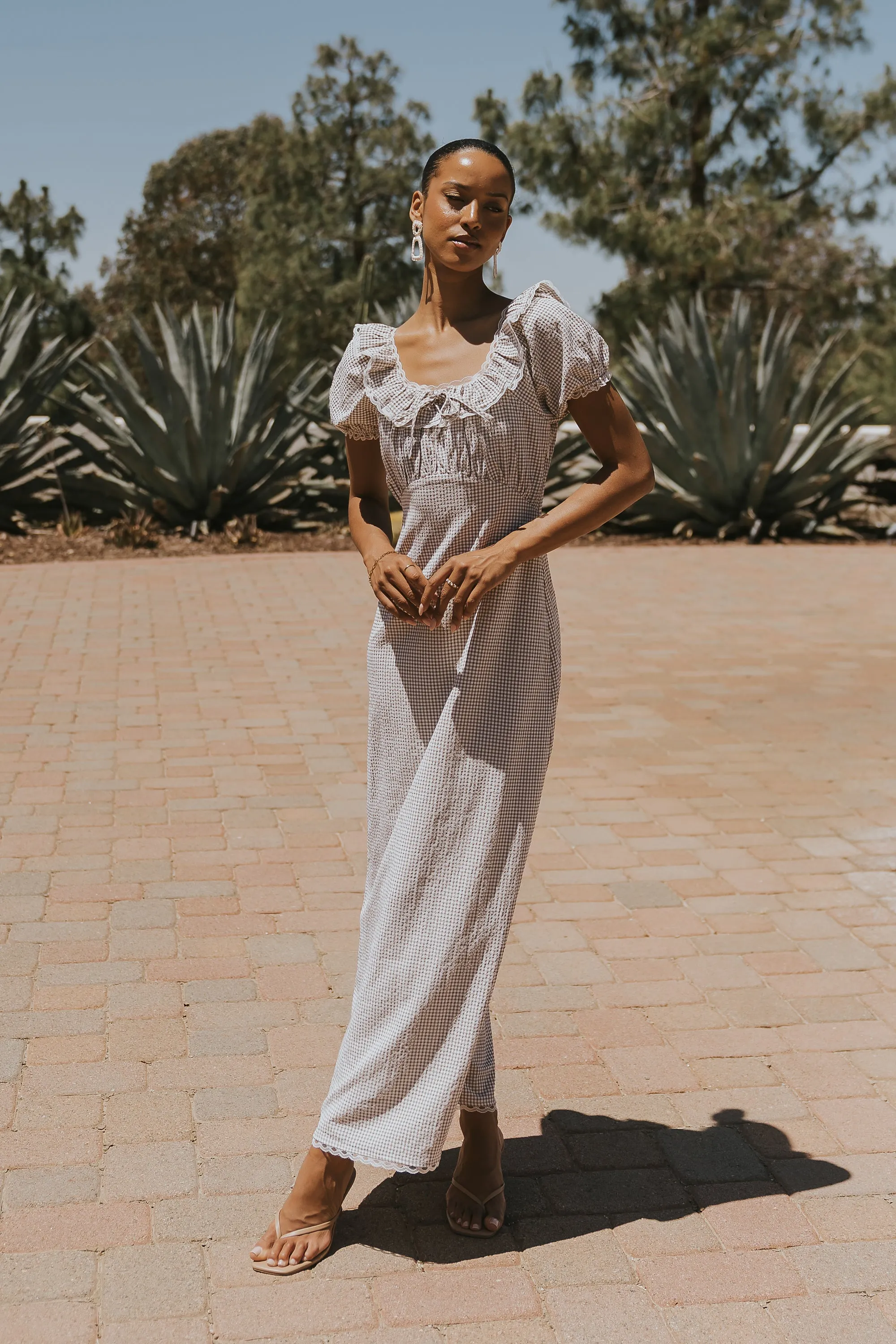 Annelise Maxi Dress in Gingham sold by bohme product image thumbnail 4