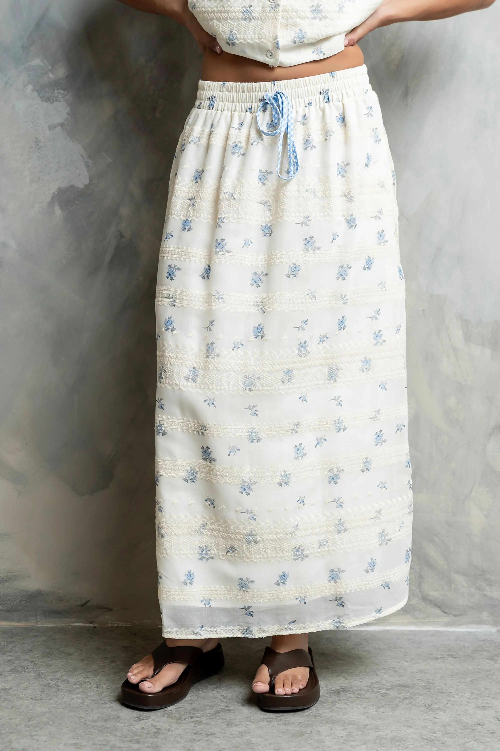 Andrina Floral Maxi Skirt sold by bohme