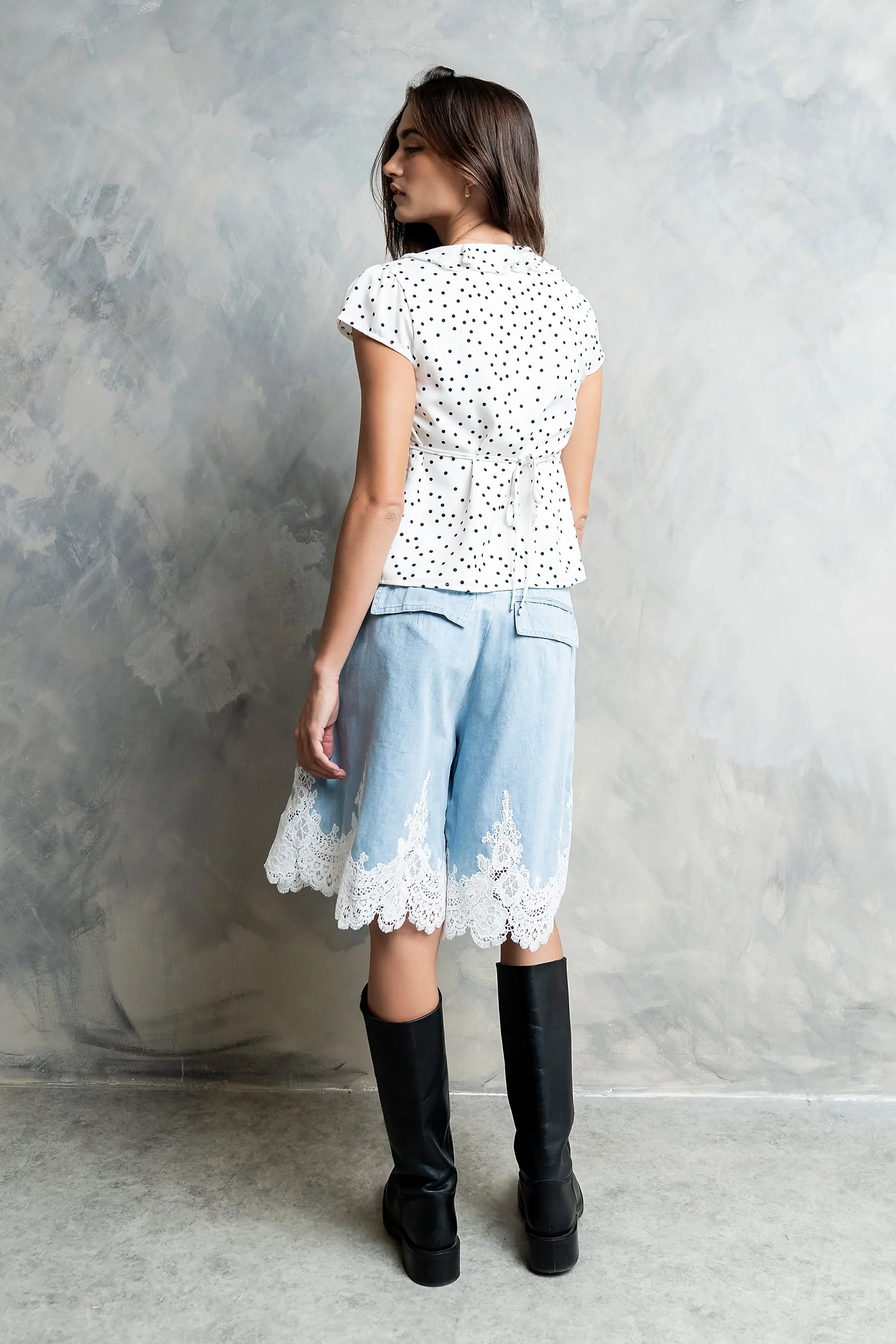 Lylah Polka Dot Top in White sold by bohme product image thumbnail 3