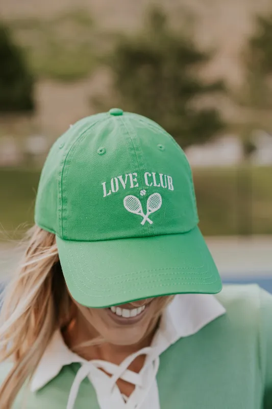 Love Club Baseball Cap in Green made by bohme