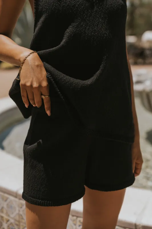 Marlena Knit Shorts in Black made by bohme