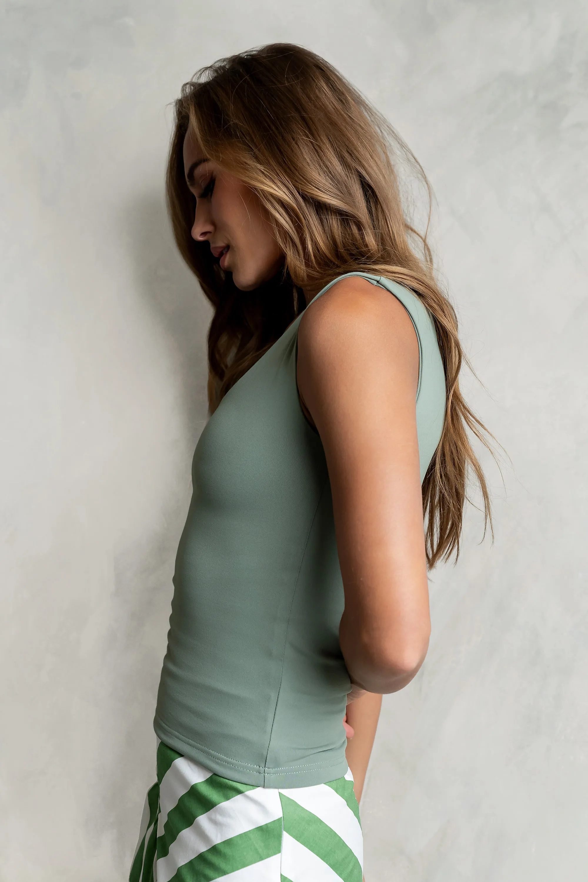 Sayla Tank Top in Sage sold by bohme product image thumbnail 3